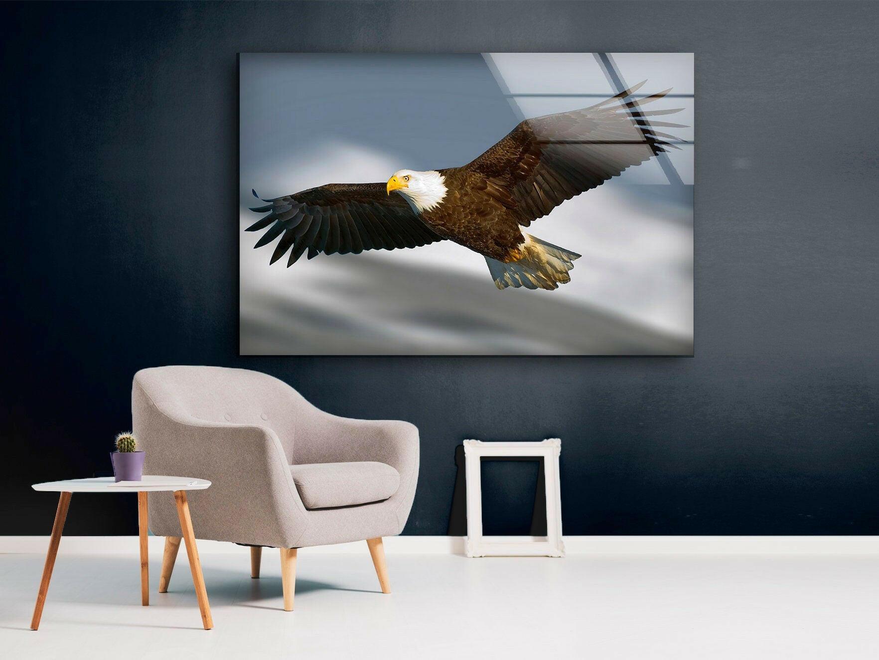 American Eagle Glass Wall Art - Handcrafted Home Decor for Living Room, Office & Gifts | Patriotic Eagle Design for Wall Display