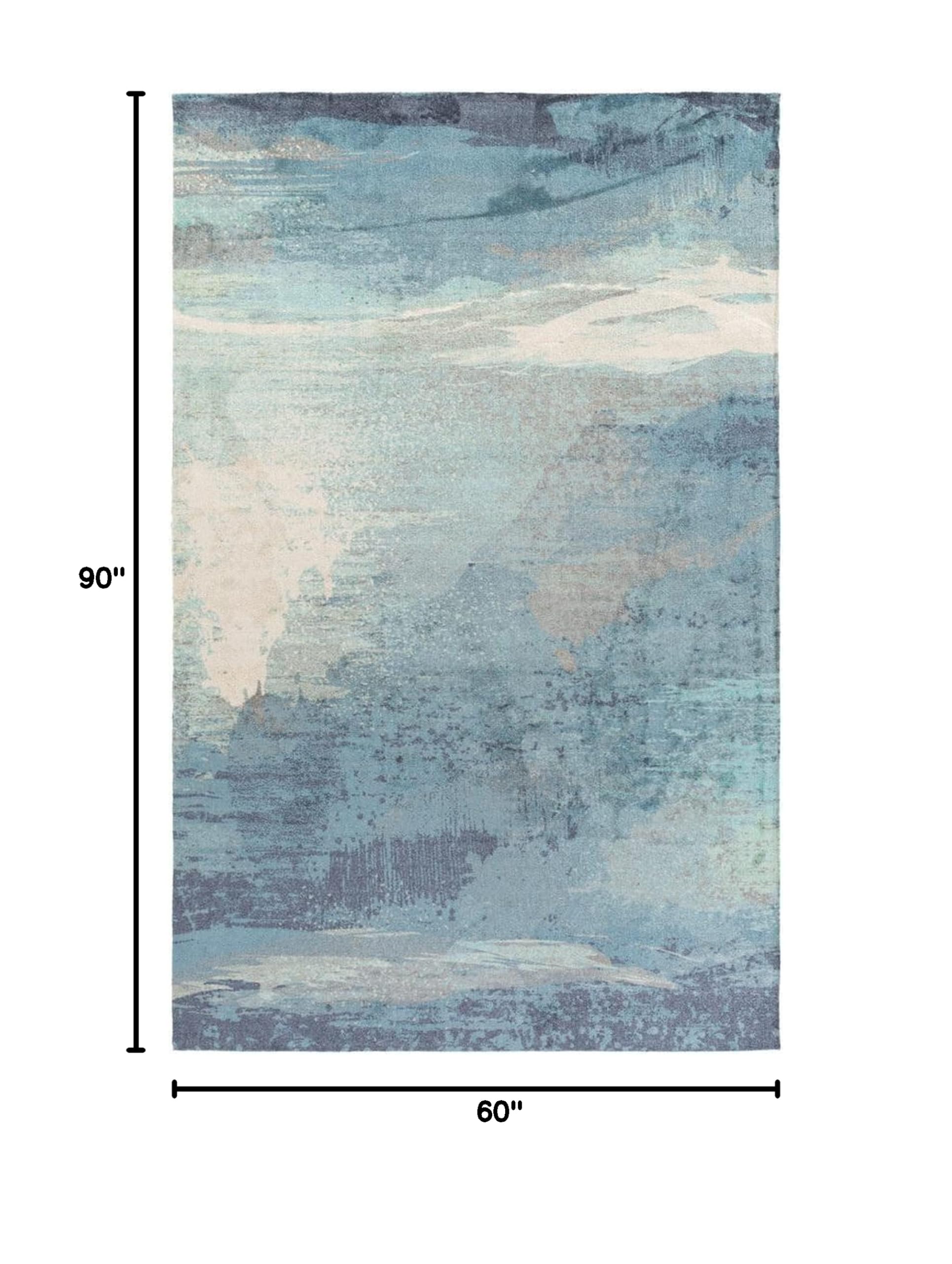 Mark&Day 5x7 Ellie Modern Sky Blue Area Rug - Soft Non-Slip Living Room Carpet, Bedroom Rug, Kitchen Mat (5' x 7'6