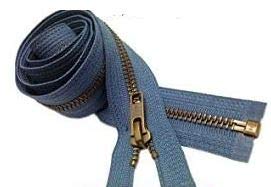YKK® #5 Antique Brass Metal Teeth Jacket Zippers - Separating Zipper for Crafts, DIY Projects & Outerwear - Astro Blue #837 - Custom Length 9 Inches - Made in USA - Perfect for Jackets, Bags & Costume Design