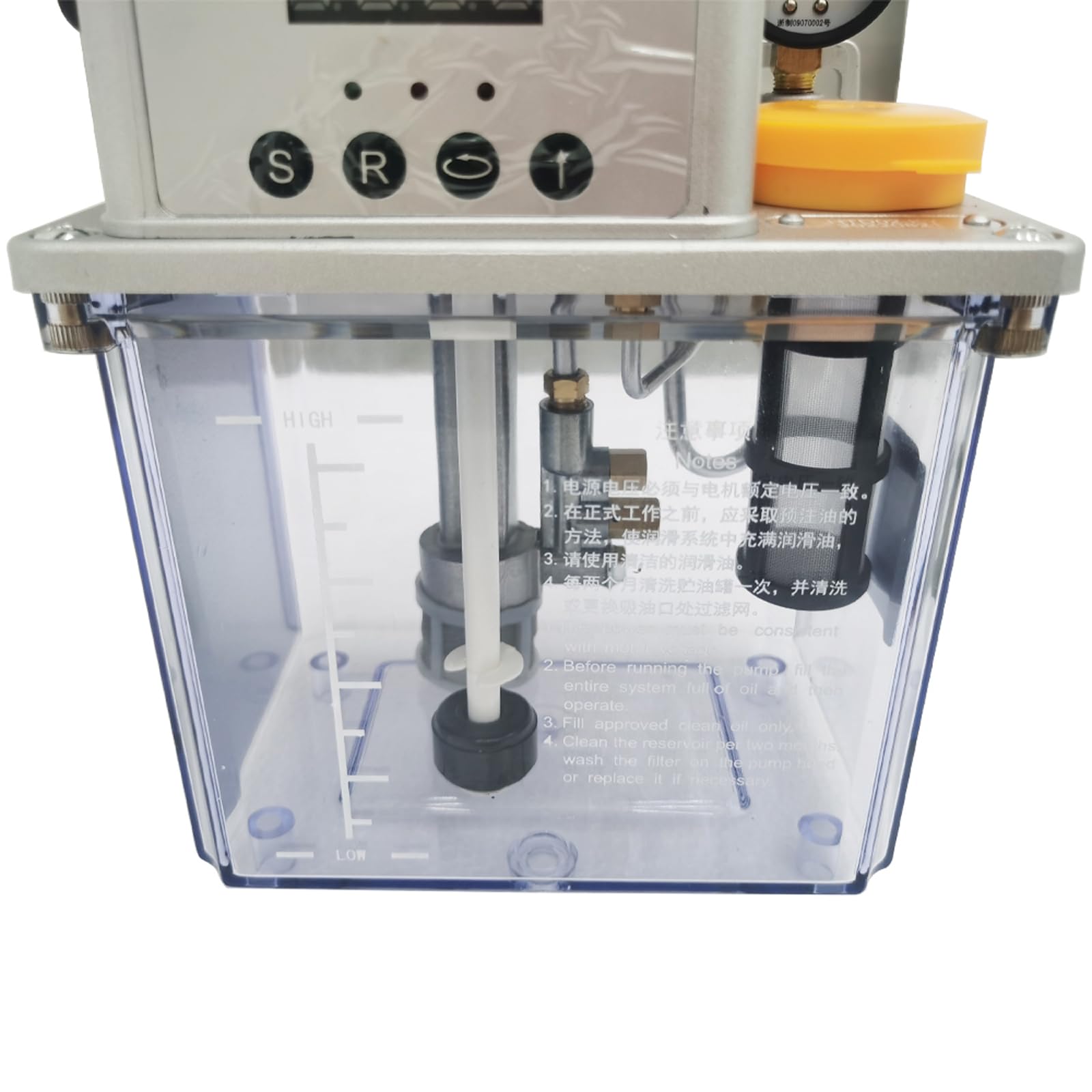 TECHTONGDA 220V 2L Automatic Lubrication Oil Pump - Alloy Gear Pump with 5Mpa Pressure Gauge for CNC Machines, Engraving Routers & Industrial Equipment - Perfect for Workshop, Factory & Metalworking Applications