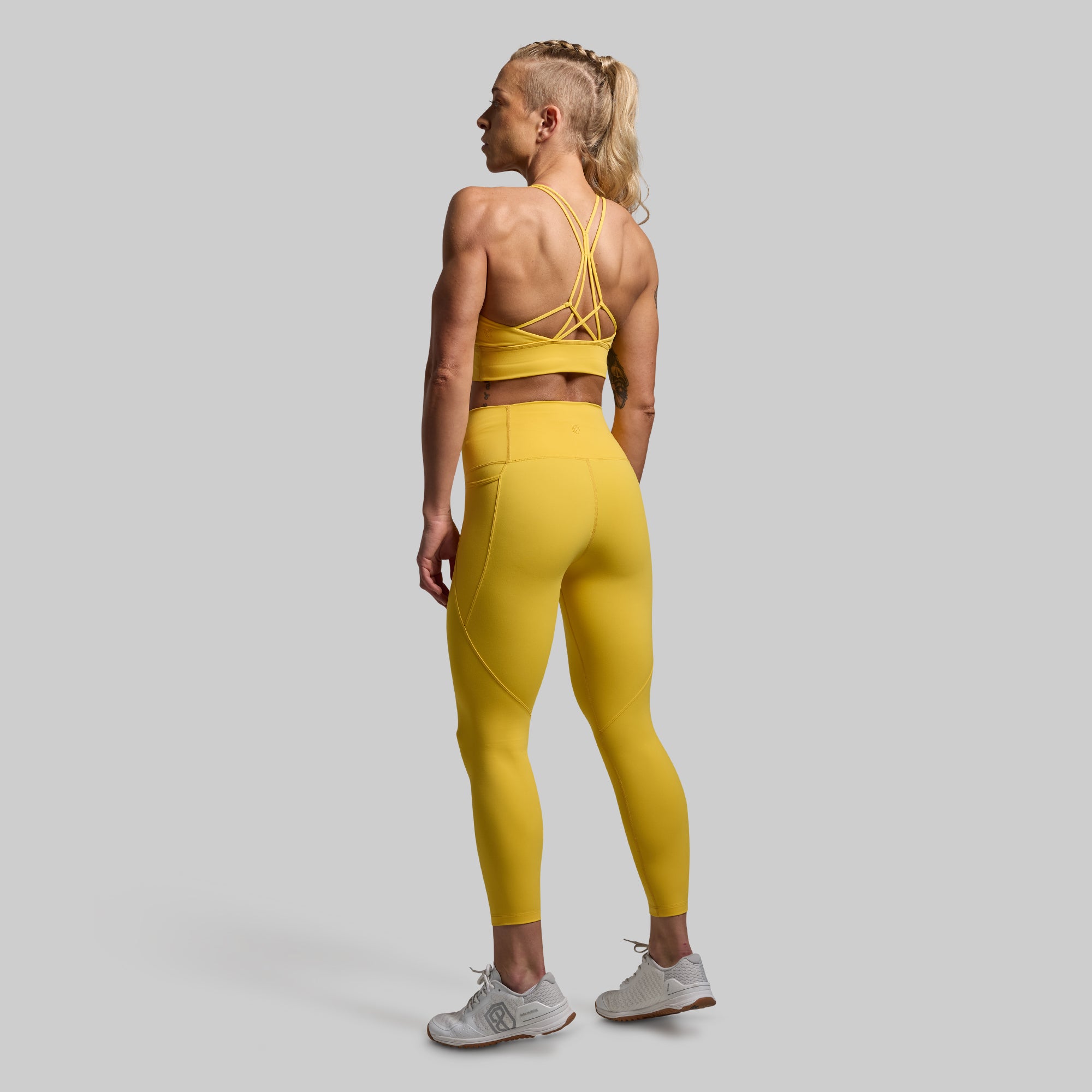 Golden Eccentric Legging Set for Women - High Waist Yoga Pants with Pocket - Trendy Workout & Lounge Wear for Gym, Running, and Casual Outfits