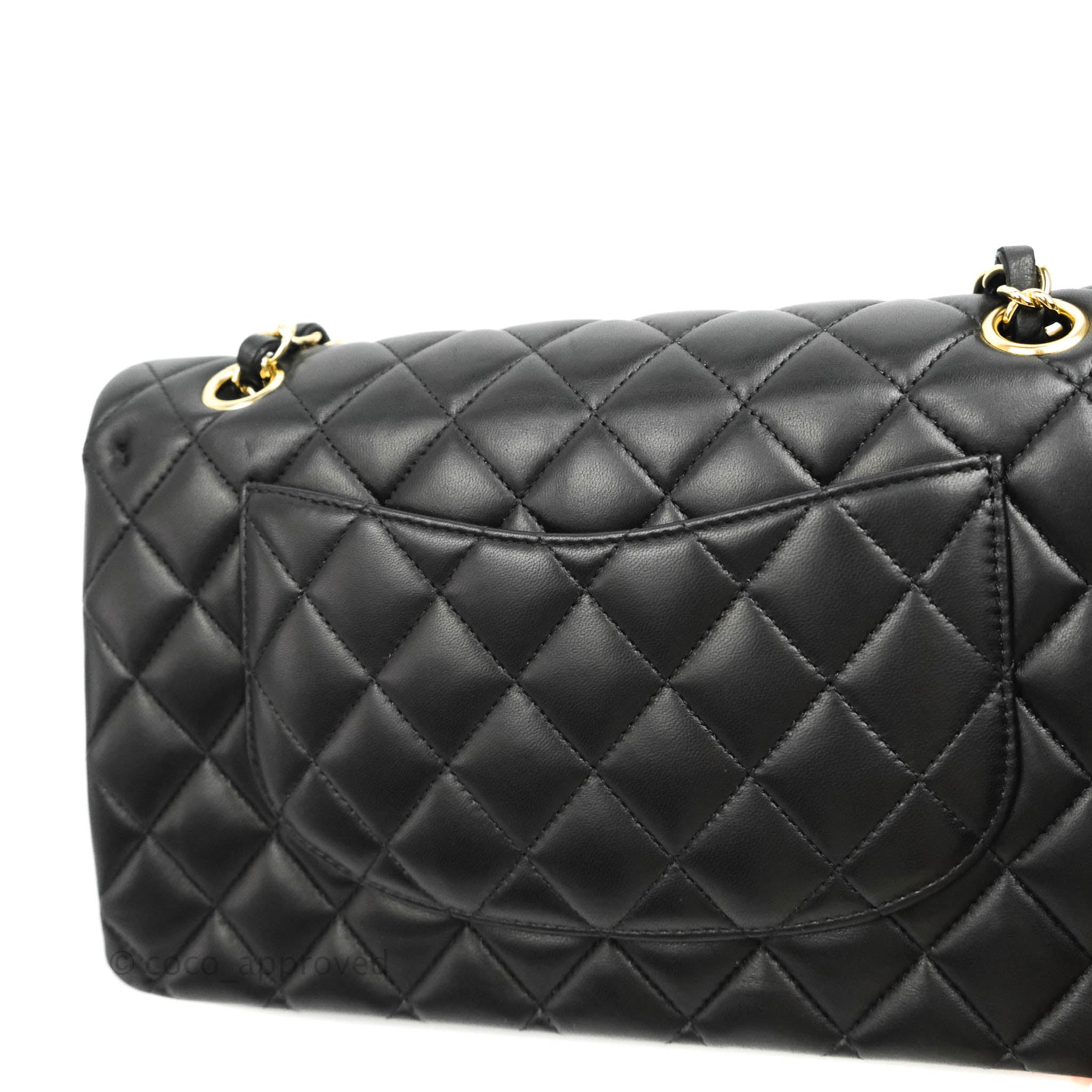 Chanel Classic Medium Double Flap Bag in Black Lambskin Leather with Gold Hardware - Luxury Handbag for Women, Perfect for Work, Evening Events & Special Occasions