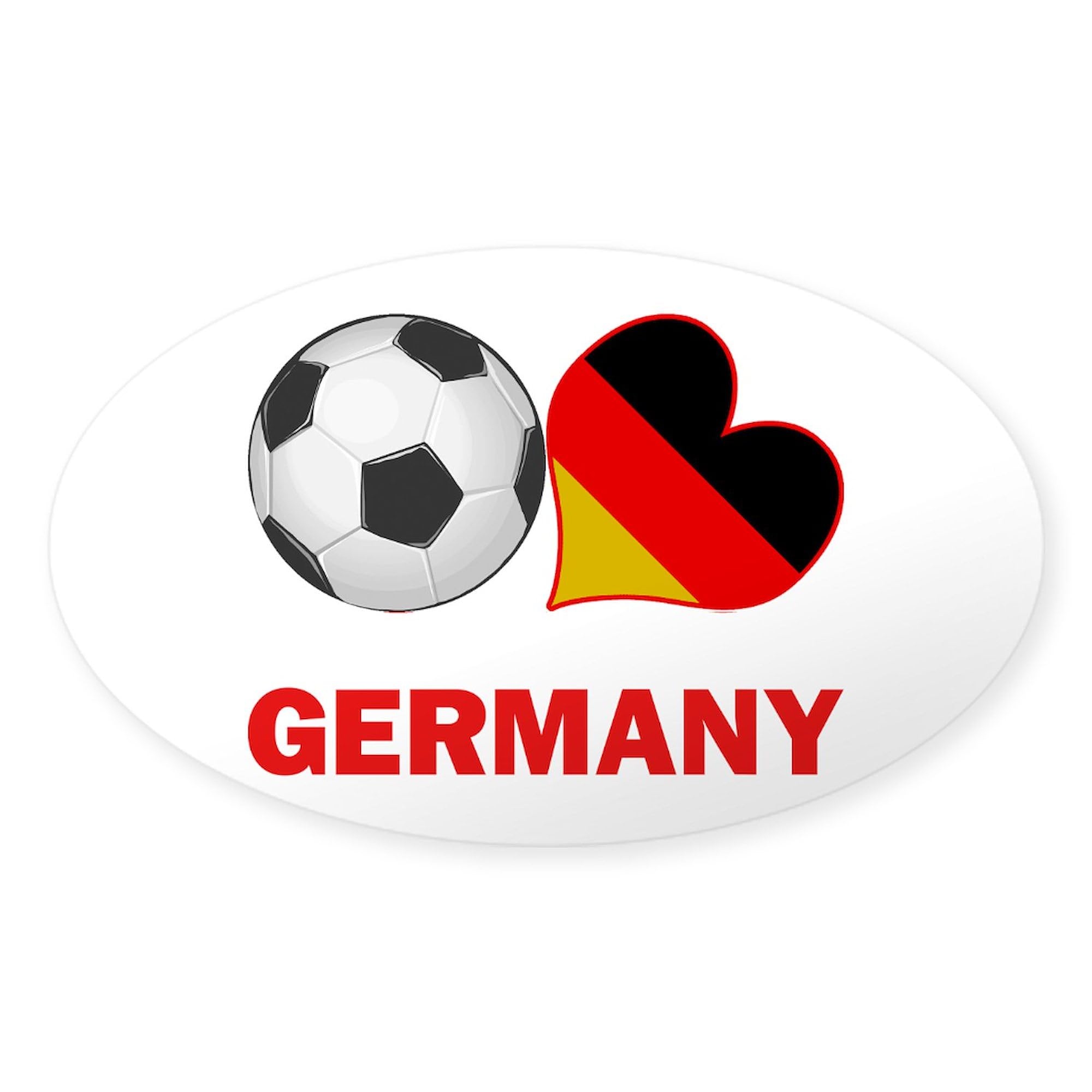 German Soccer Fan Oval Car Bumper Sticker - High Quality Vinyl Decal for Cars, Trucks & Windows | Show Team Spirit at Games, Tailgates & Road Trips