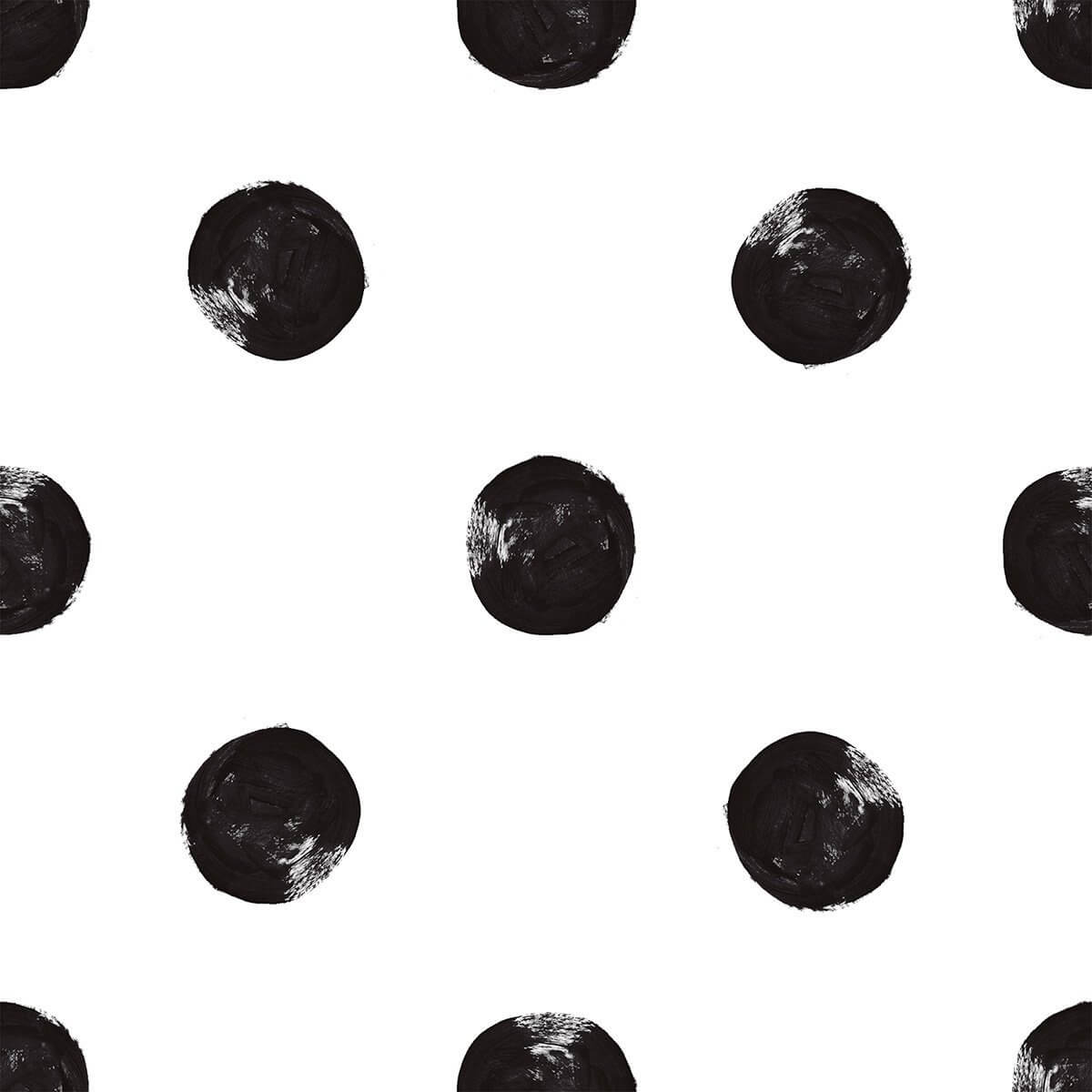 Black and White Dots Baby Peel and Stick Removable Wallpaper - 24