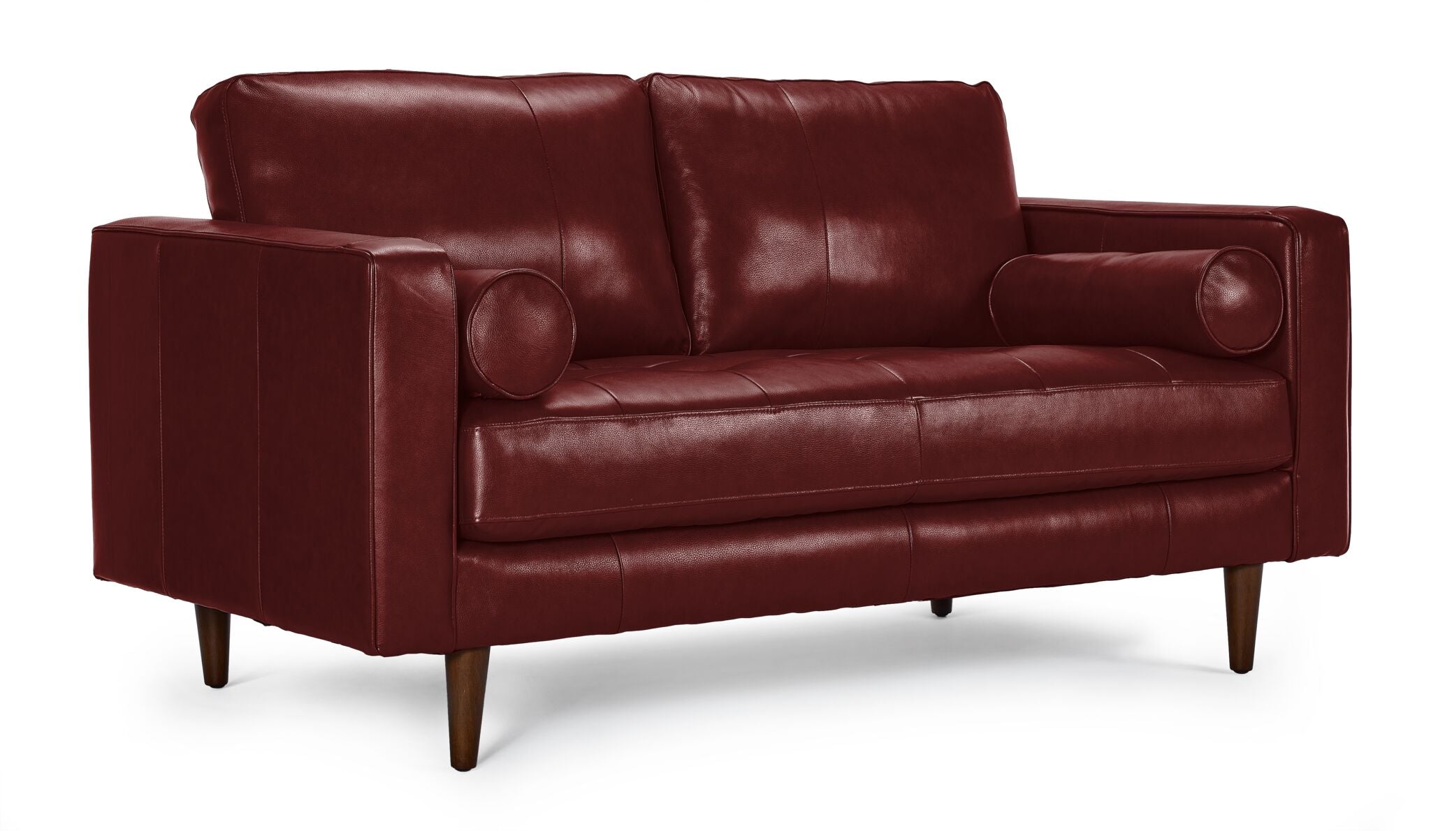 Bari Leather Loveseat Sofa - Genuine Leather 2-Seater Couch for Living Room, Fire-Resistant & Durable - Perfect for Small Spaces, Apartments and Cozy Home Decor