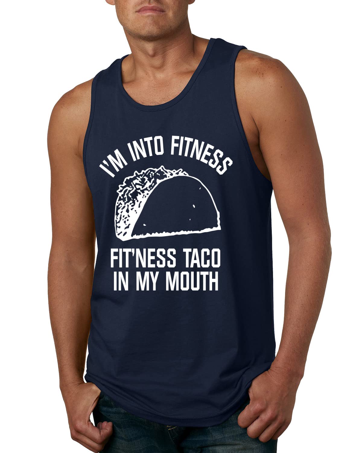 Funny Fitness Taco Graphic Tank Top for Men - Gym Workout Humor Shirt | Perfect for Bodybuilding, Weightlifting & Funny Gym Outfits