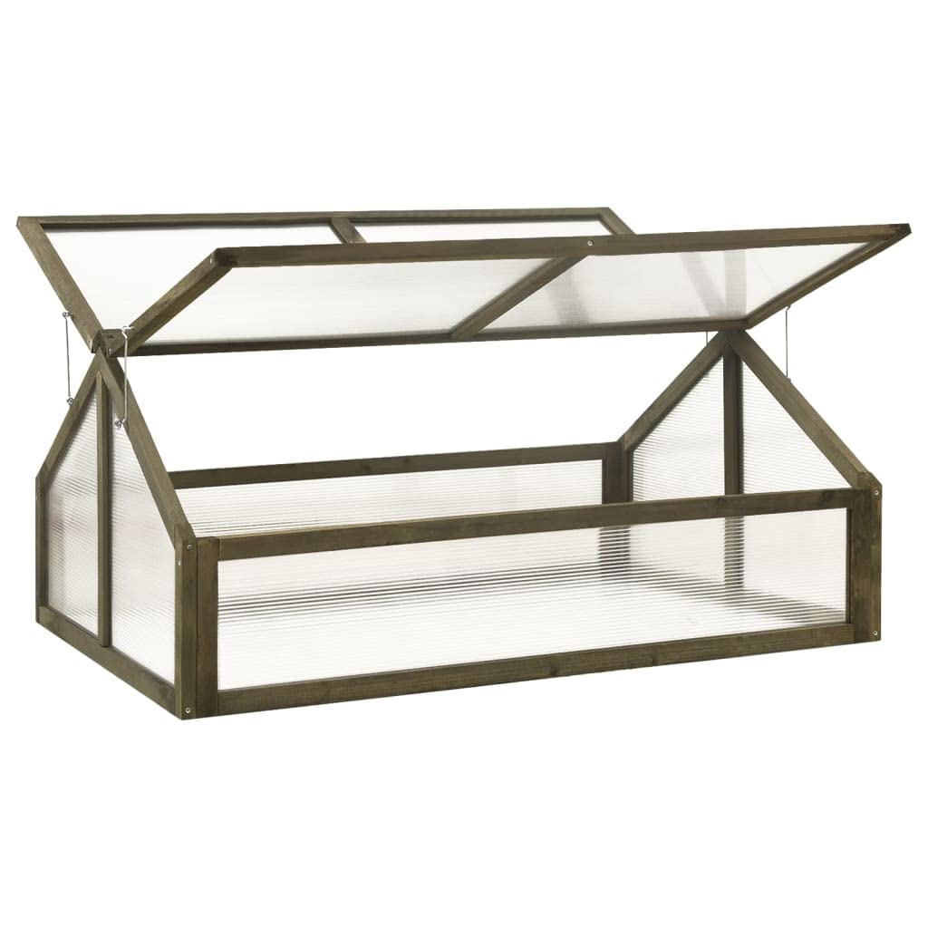 Premium Outdoor Greenhouse in Gray - Solid Firwood Construction, Spacious for Plants, Frost Protection, Hinged Lid & Open Bottom - Perfect for Gardening, Seed Starting & Plant Protection (Assembly Required)