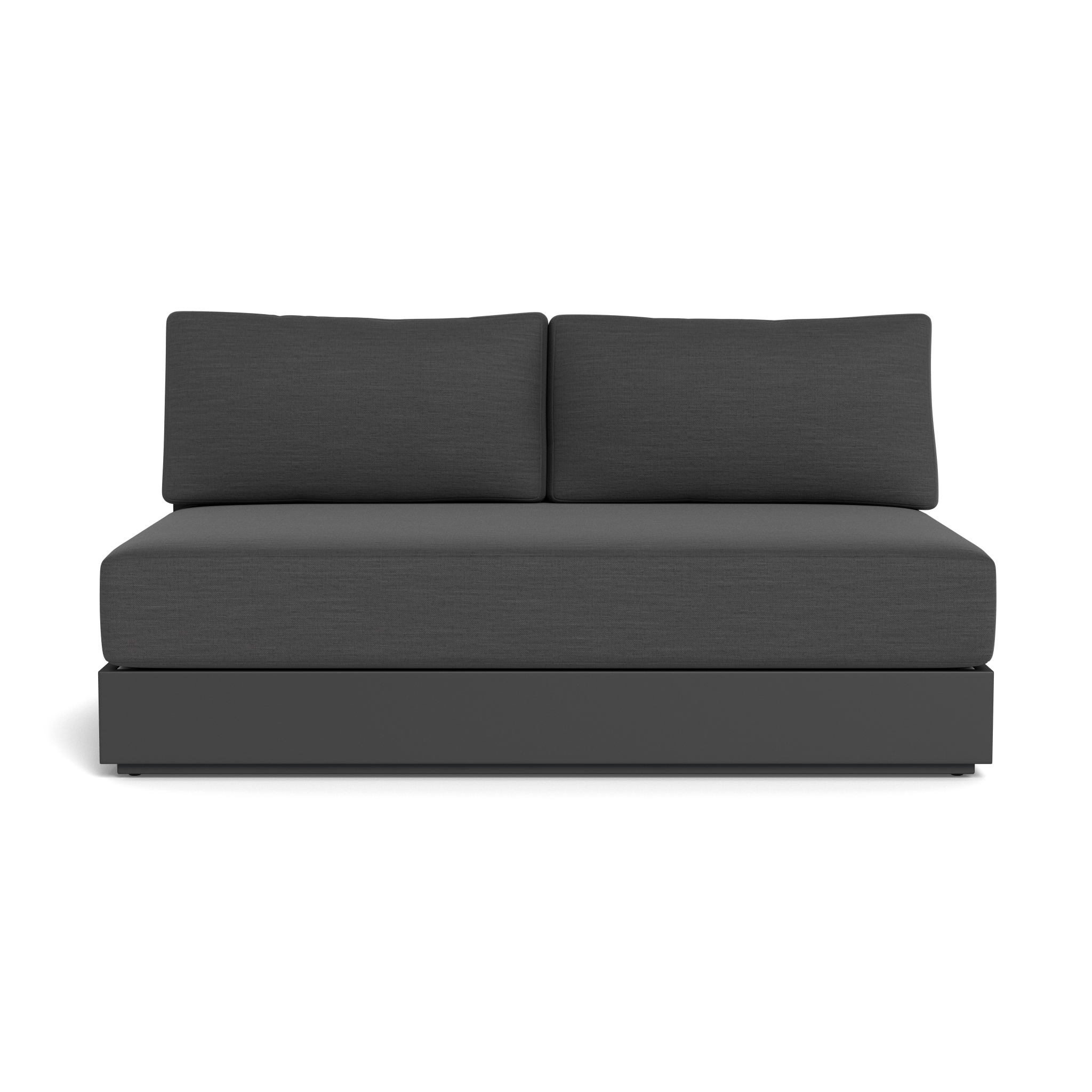 Hayman Aluminum 2-Seat Armless Outdoor Sofa - Lightweight Patio Furniture for Garden, Poolside & Deck - Modern Backyard Seating with Waterproof Cushions