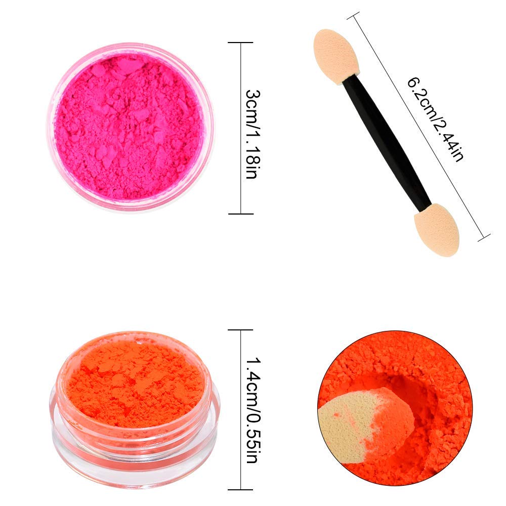 12 Color Pigment Nail Powder Set - Vibrant Fluorescent Nail Art & Eye Makeup Pigments for Professional Salon & DIY Manicure