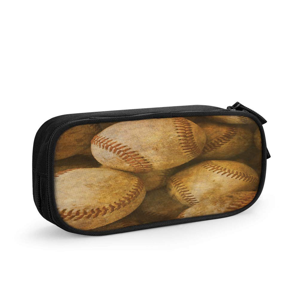 Vintage Baseball Pencil Case with Retro Design - Old School Baseball Themed Stationery Organizer for Students & Office Use | Perfect for Middle School, High School, College & Work Supplies Storage