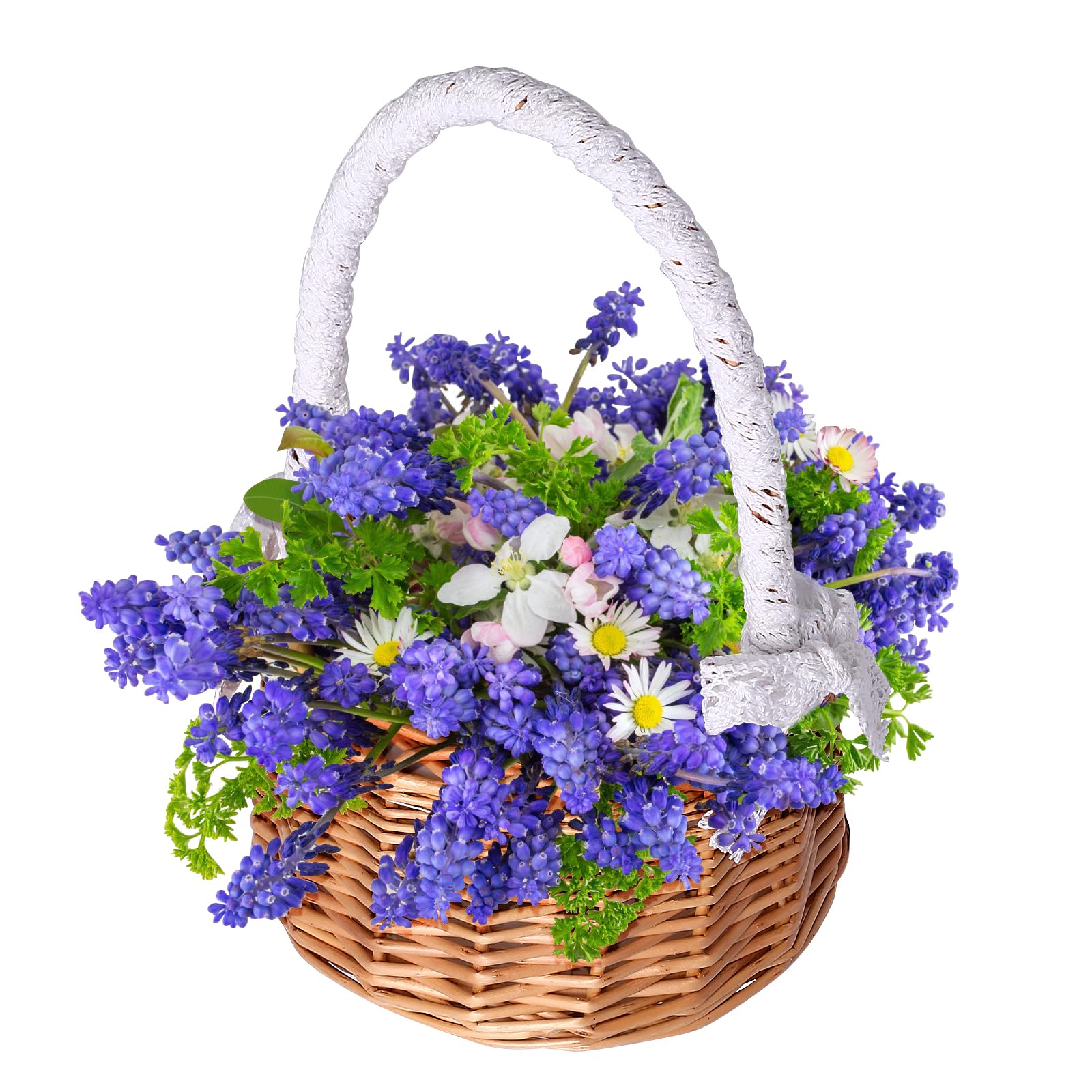Handmade Rattan Flower Basket - Wicker Planter with Liner & Handle for Wedding, Home Decor, Candy Display | Perfect for Flower Girls, Centerpieces, and Rustic Decorations