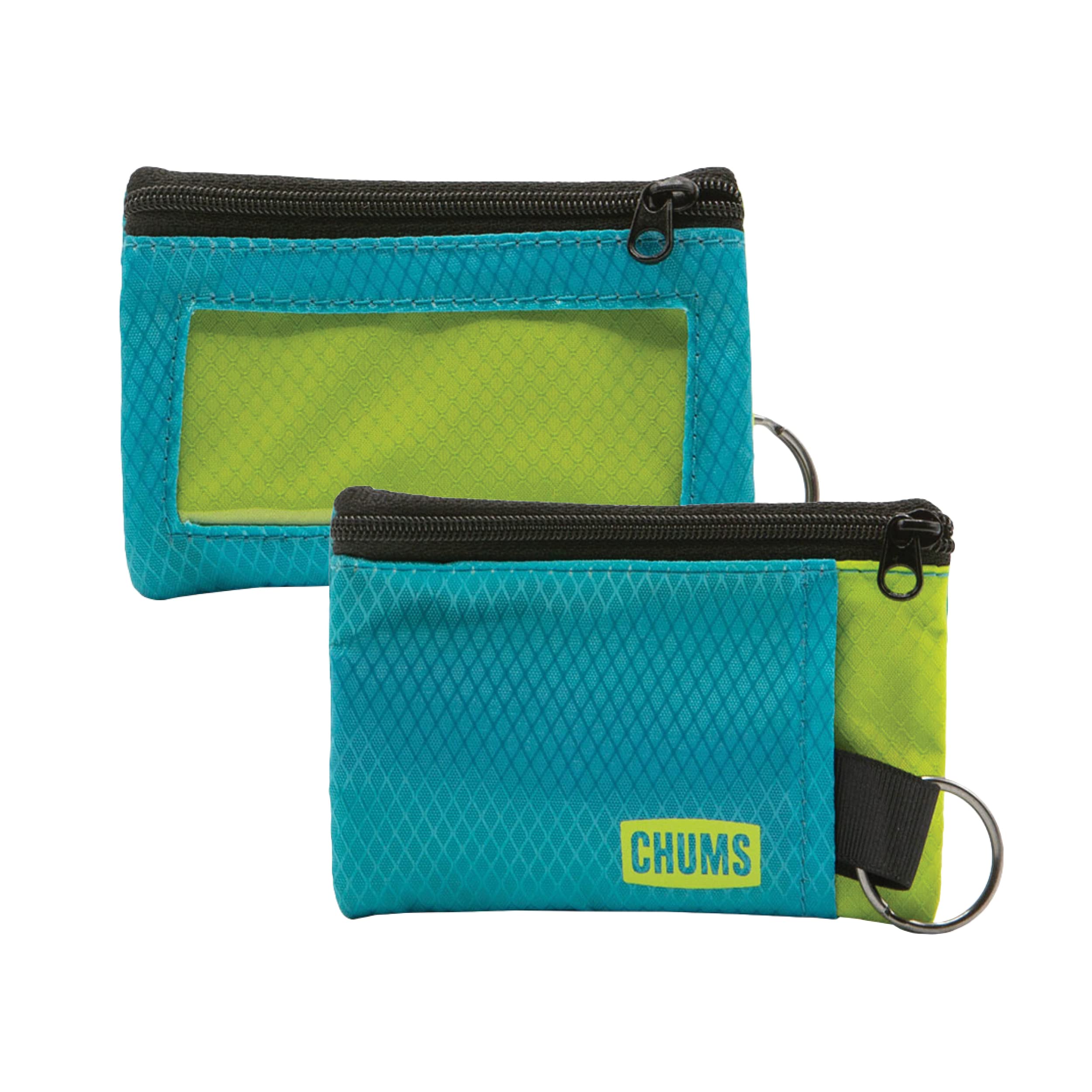 Chums Surfshorts Wallet - Lightweight Slim RFID Blocking Wallet with Clear ID Window & Key Ring - Water Resistant Zippered Travel Wallet for Men - Perfect for Surfing, Beach Trips & Outdoor Adventures
