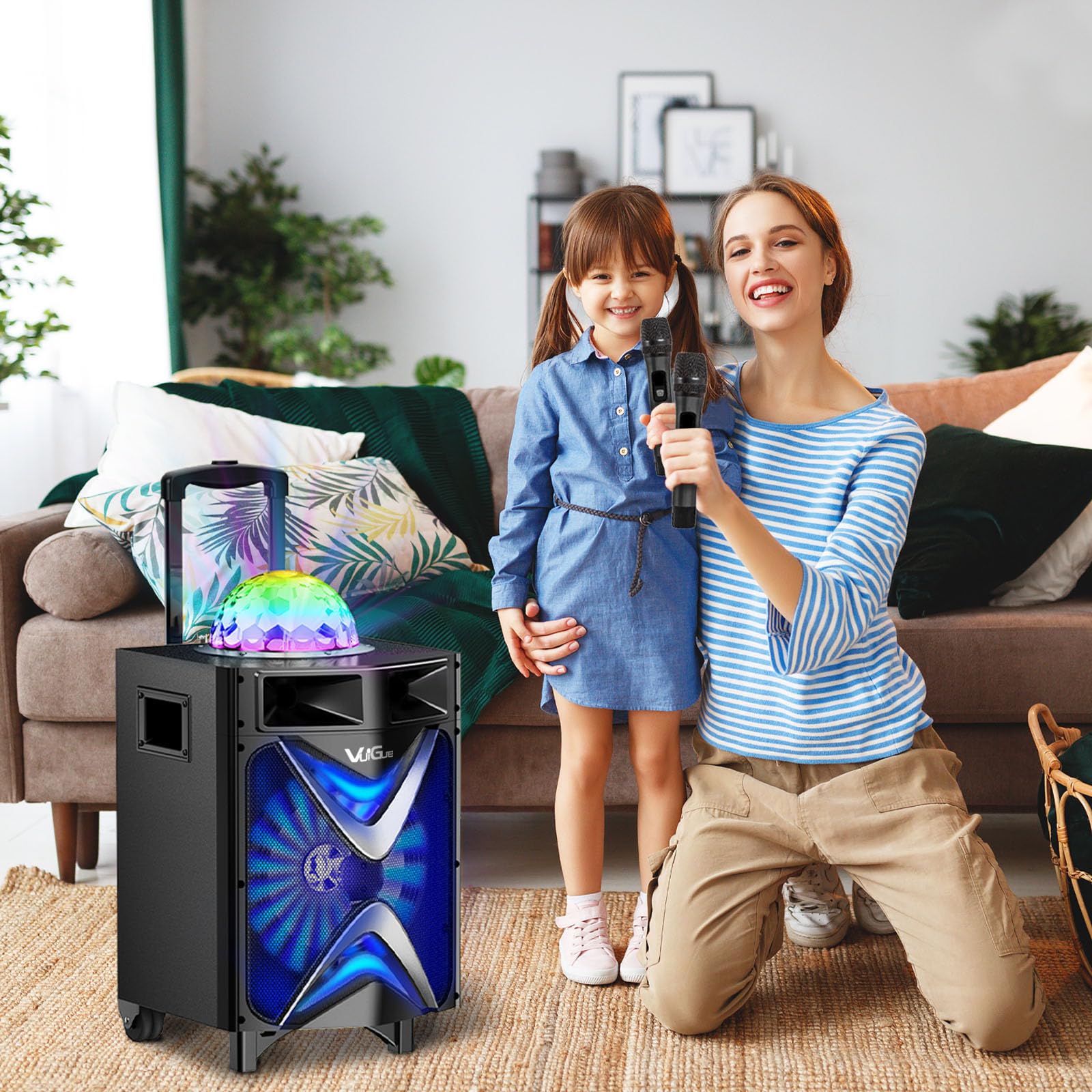 Portable Bluetooth Karaoke Machine for Adults with 10