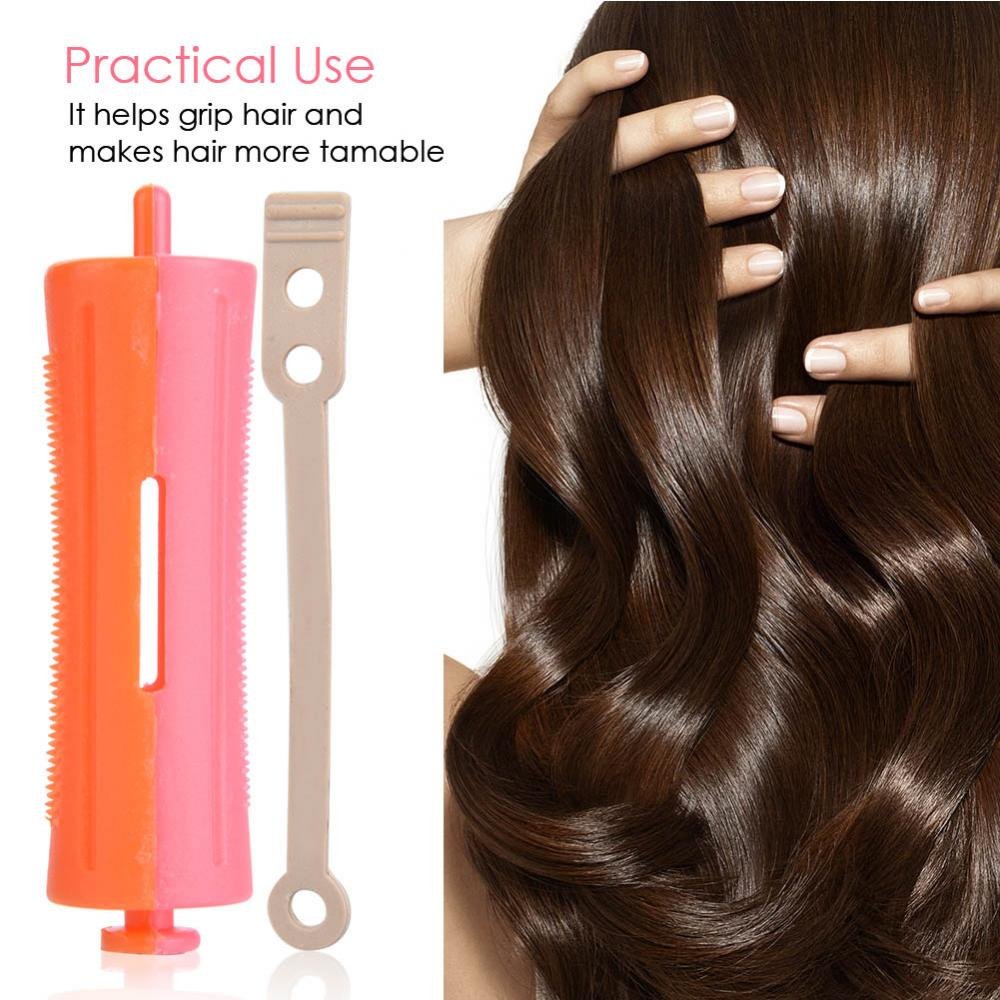 8 Sizes Heat Resistant Hair Rollers with Clips - Perm Rod Curlers for Wavy & Voluminous Hairstyles - Includes Rubber Bands (SH-10) - Perfect for Salon Styling & Home Hair Care