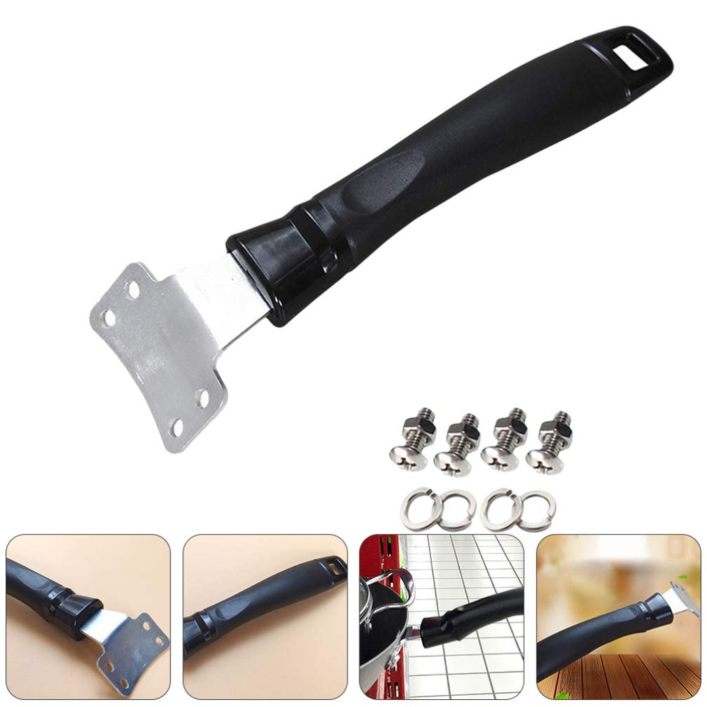 Hemoton 4-Piece Stainless Steel Pot Handle Replacement Set - Heat-Resistant Bakelite Grip for Sauce Pans, Skillets & Cookware - Anti-Scald Cooking Utensil Accessories for Safer Kitchen Use