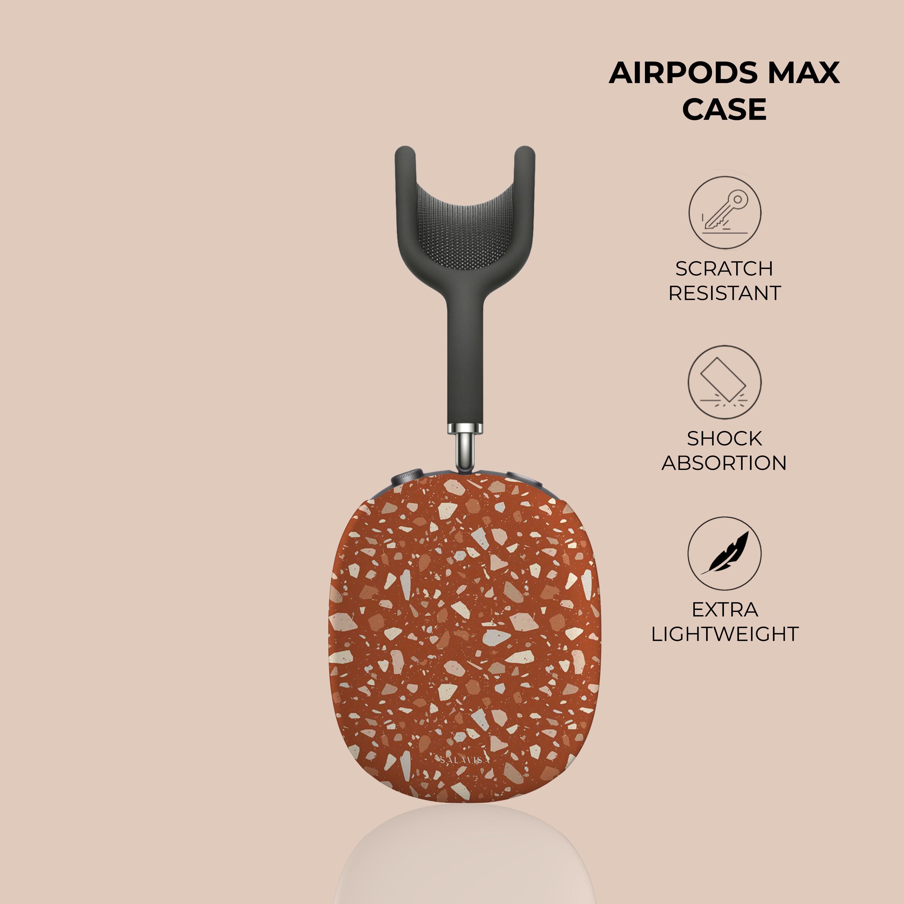 Premium Orange Terrazzo AirPods Max Case - Durable Protective Cover for Apple AirPods Max Headphones | Perfect for Travel, Gym & Daily Use