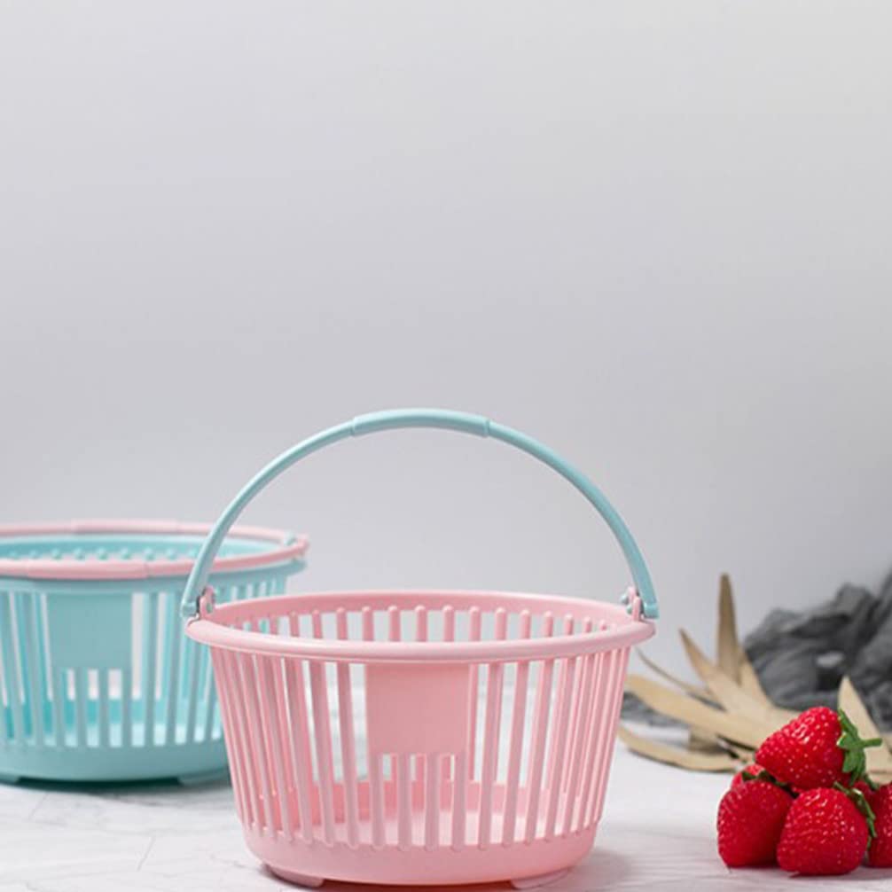 Cabilock 3-Piece Pink PP Mesh Storage Basket Set - Mini Round Shower Containers for Bathroom, Kids Toys, Egg Storage & Outdoor Play - Durable Plastic Organizer for Home, Kitchen & Travel Use