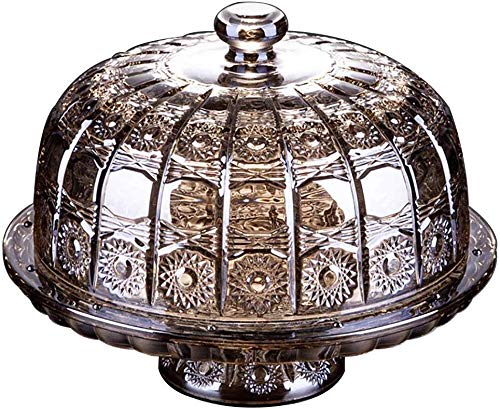 QTQHOME Lead-Free Crystal Glass Fruit Bowl with Lid - Elegant European Design for Home & Living Room, Candy Dish & Snack Bowl, Perfect for Dried Fruits, Nuts, Chocolates - Ideal Gift for Birthday, Valentine's Day, Mother's Day - Great for Parties, Dining Table Decor & Kitchen Storage