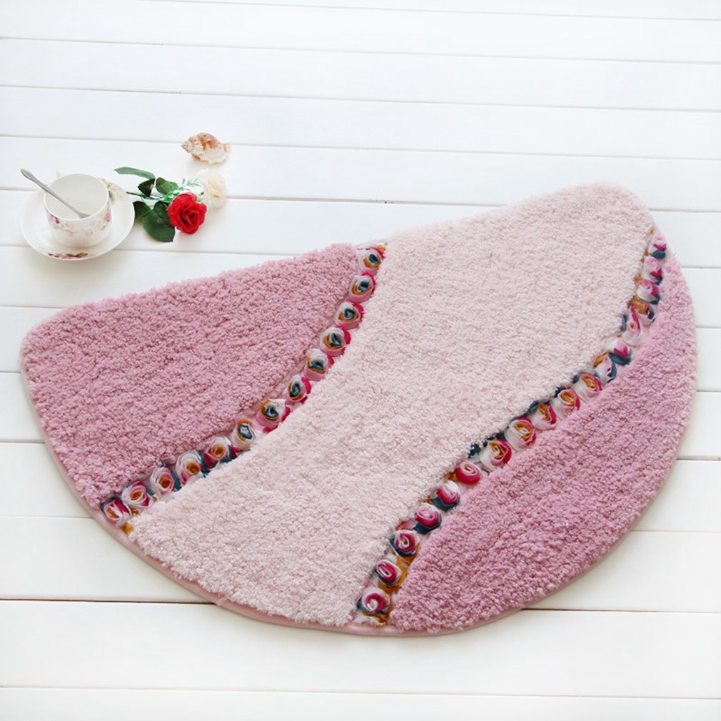 Ultra Soft Microfiber Bath Rug - Non-Slip Shaggy Rose Flower Bathroom Mat for Tub & Shower, Machine Washable Indoor/Outdoor Doormat, Kitchen Runner Area Rug 20