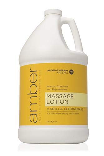 Vanilla Lemongrass Massage Lotion for Relaxation & Body Care - Amber Massage Therapy Oil for Stress Relief & Skin Hydration - Perfect for Spa, Aromatherapy & Home Relaxation