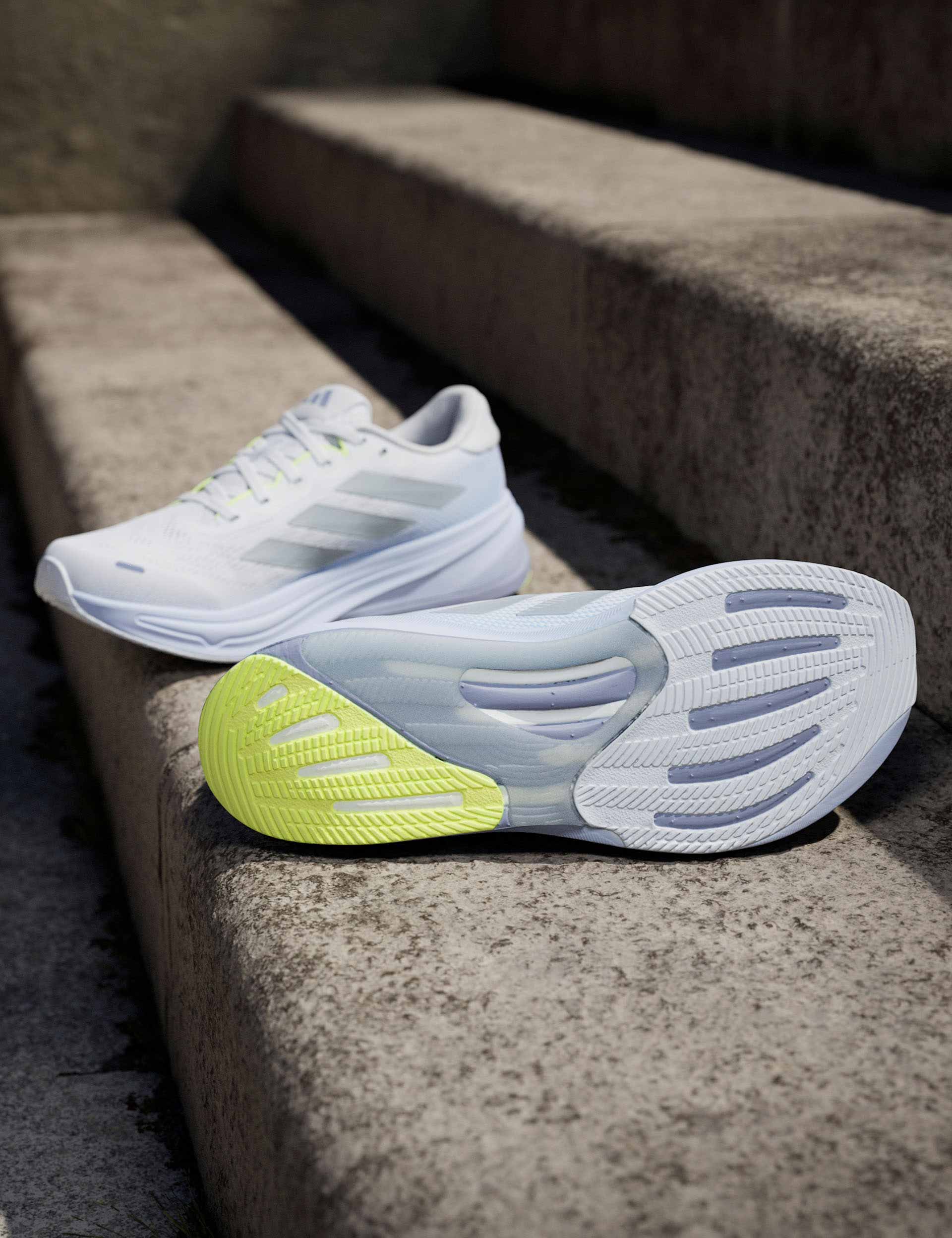 Supernova Rise 2 Running Shoes for Men & Women - Lightweight Cushioned Dash Grey/Matte Silver/Silver Violet - Perfect for Marathon Training, Jogging & Gym Workouts
