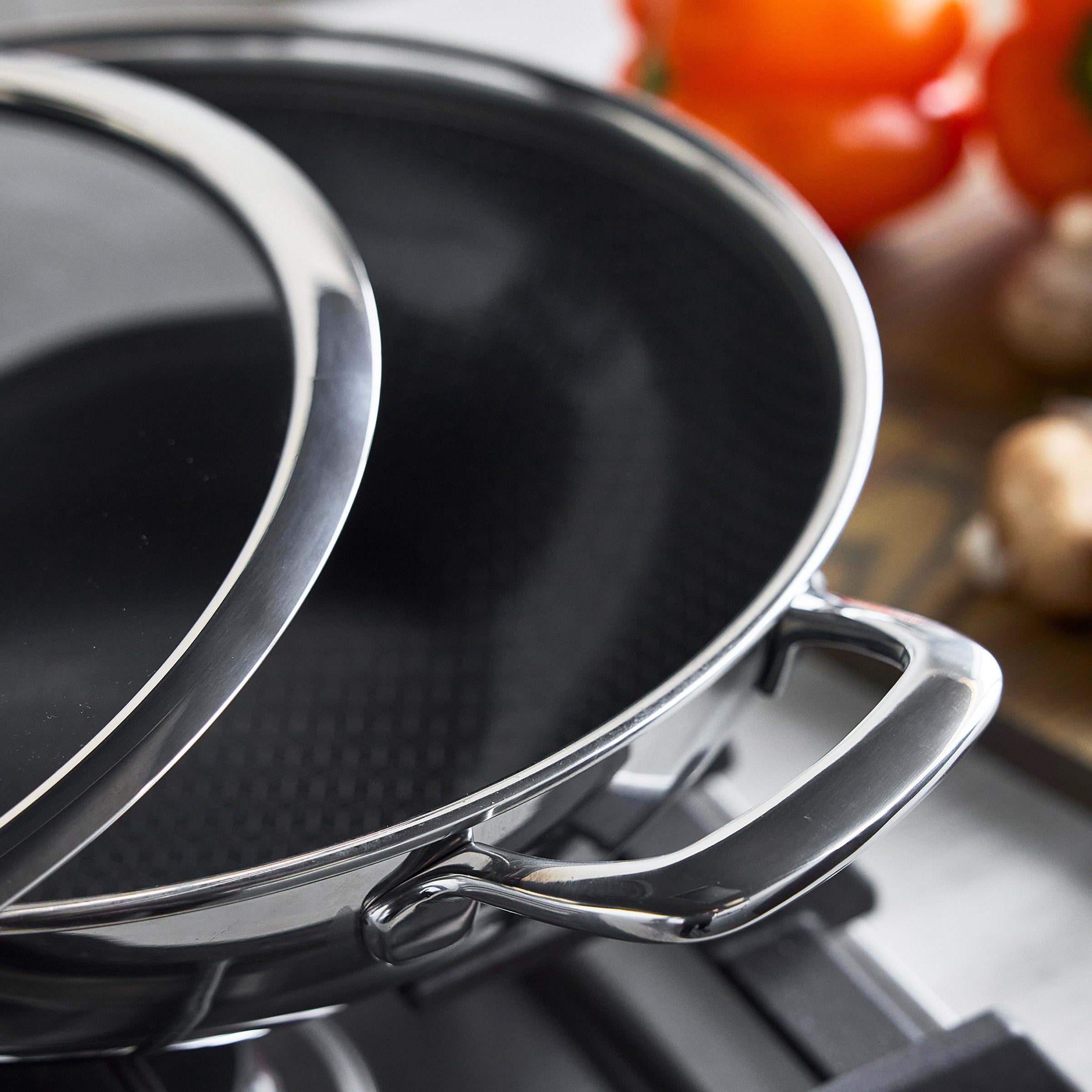 Spectra Thermobond Hybrid Ceramic Nonstick 12-Inch Wok Pan with Glass Lid - PFOA-Free, Scratch-Resistant Cookware for Stir Fry, Sauteing & Asian Cooking