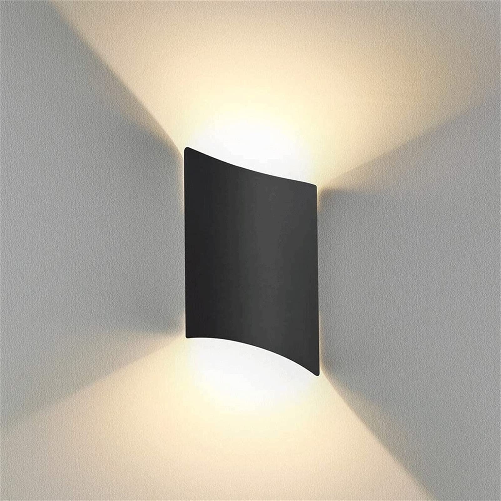 Modern 12W LED Wall Light Indoor/Outdoor - Warm White Up Down Lighting, Waterproof IP65 Aluminum Sconce Lamp for Living Room, Bedroom, Hallway, Staircase, Bathroom & Garden - Perfect for Ambient & Accent Lighting