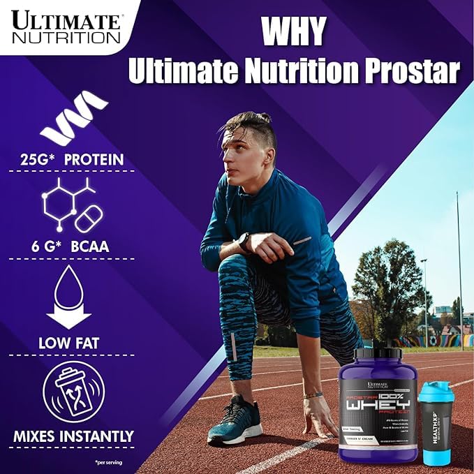 Ultimate Nutrition PROSTAR 100% Whey Protein Powder - Low Carb, Keto Friendly, 80 Servings, Vanilla Crème, 5.28 lbs - Muscle Recovery & Post-Workout Shake for Athletes & Fitness Enthusiasts