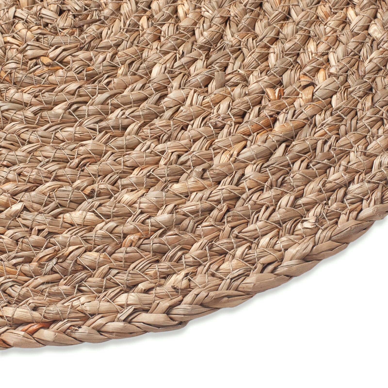 Set of 6 Round Woven Placemats - Natural Braided Straw Table Mats for Dining | Eco-Friendly Weave Design | Perfect for Christmas Dinner, Holiday Decor & Everyday Use (11.8 Inch)