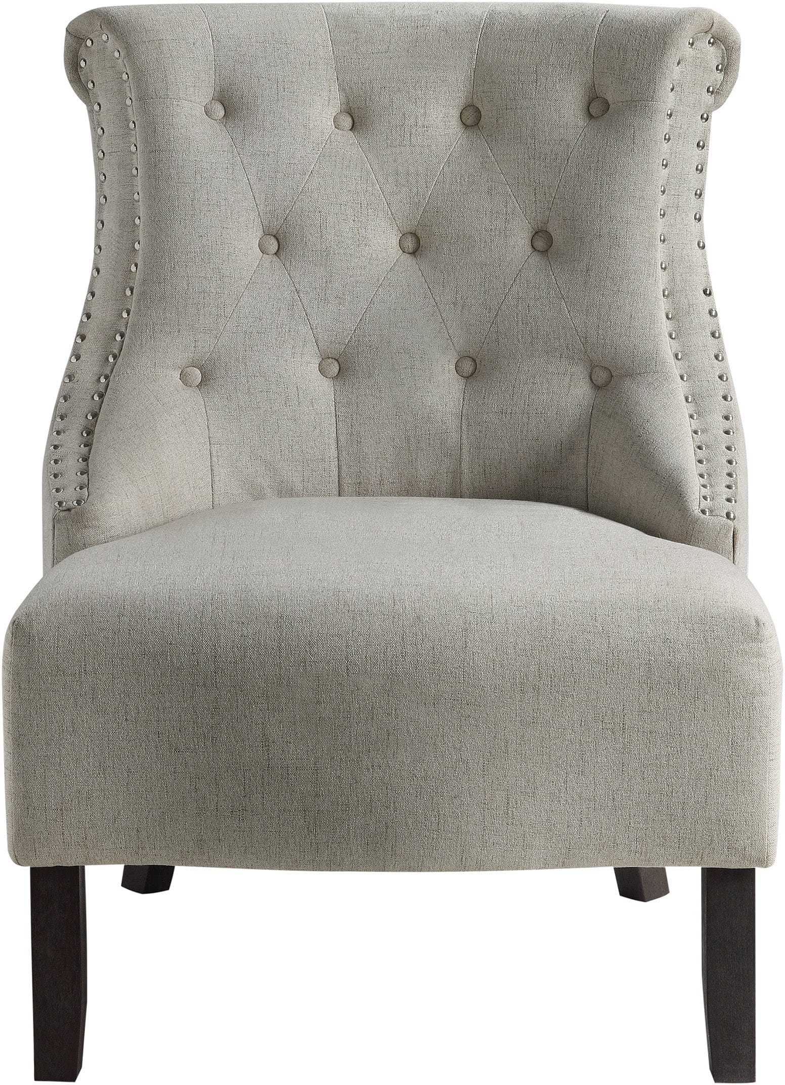 Office Star Evelyn Tufted Chair with Grey Wash Legs - Ergonomic Office Chair for Home & Workspace - Comfortable Desk Chair for Long Hours of Sitting [SB586]