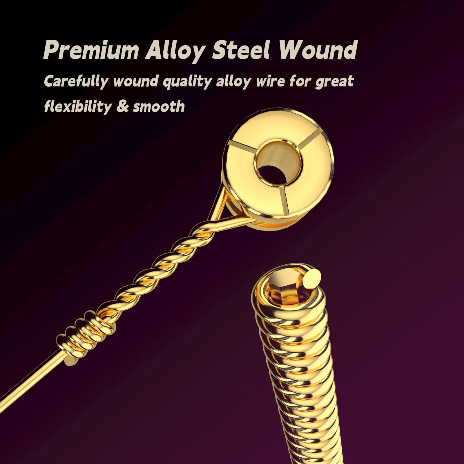 Alice Coated Electric Guitar Strings - Alloy Steel Winding with Gold Polish for Smooth Feel & Warm Bright Tone - Super Light 09-42 Gauge - Ball End with String Label - Easy to Install - Perfect for Rock, Blues & Jazz Performances