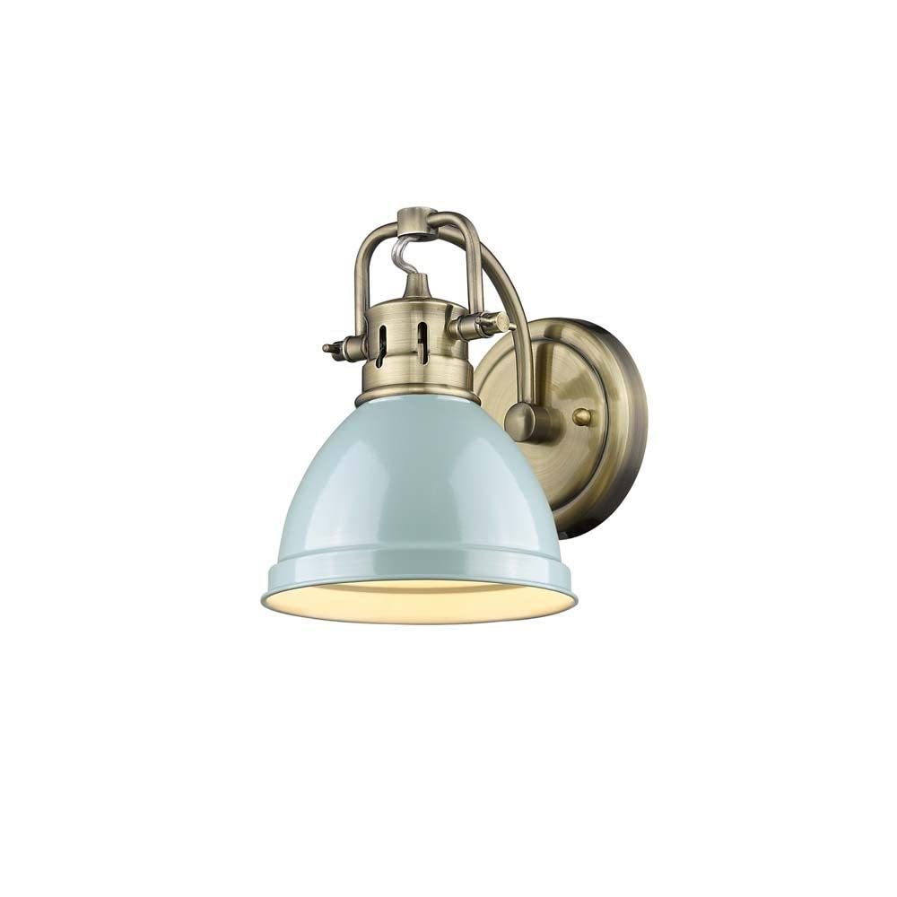 Classic Chrome Vanity Light with Black Shade - 8.5