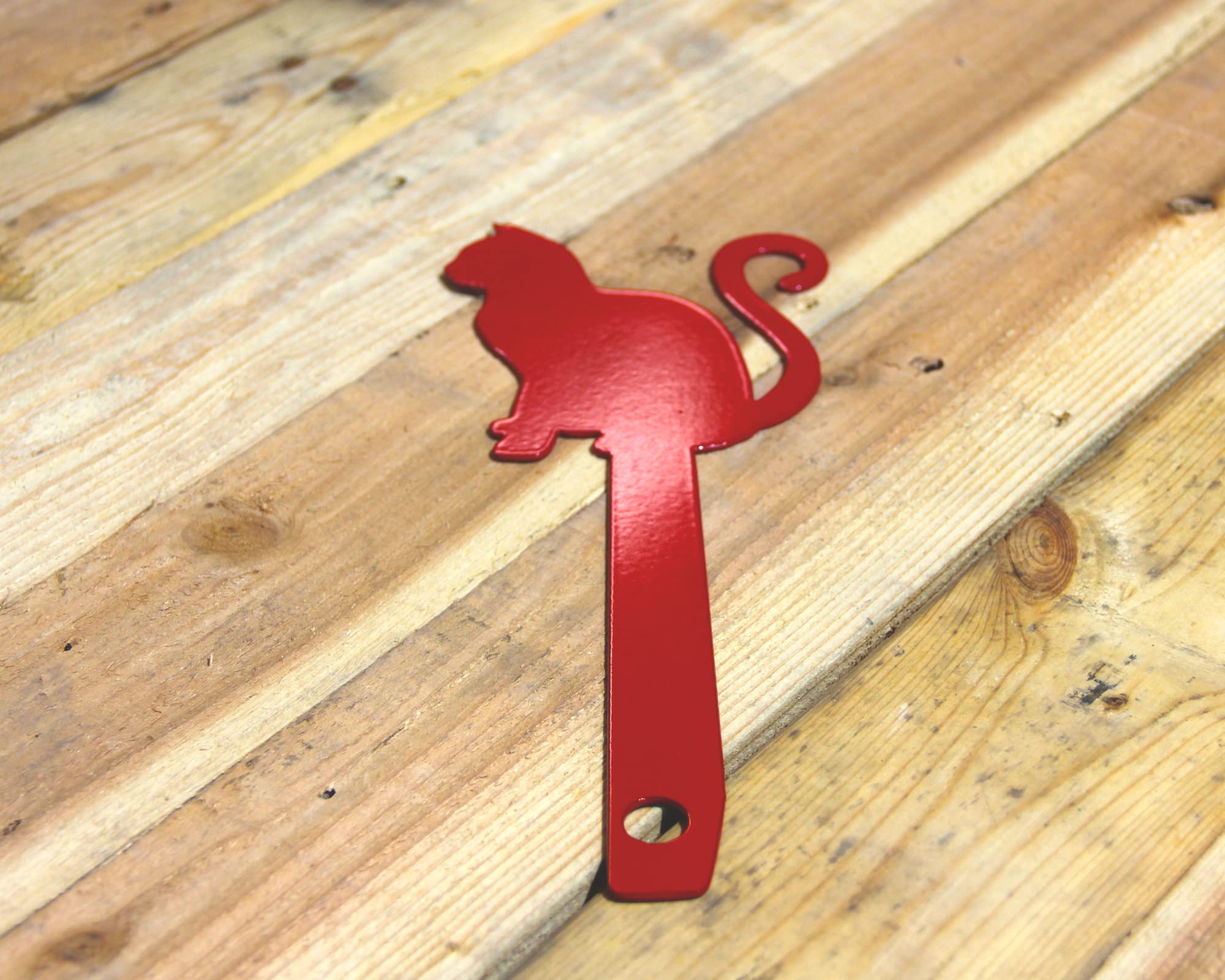 Decorative Metal Cat Mailbox Replacement Flag - Madison Iron & Wood Design (Red) | Flag Only, No Mounting Hardware | Perfect for Outdoor Mailboxes, Garden Decor & Unique Home Accents