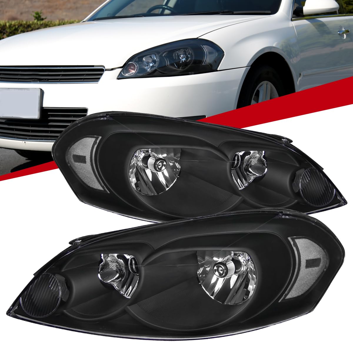 2006-2013 Car Replacement Black Headlight Assembly - Compatible with 06-07 Models | Durable LED Headlights for Night Driving & Foggy Conditions