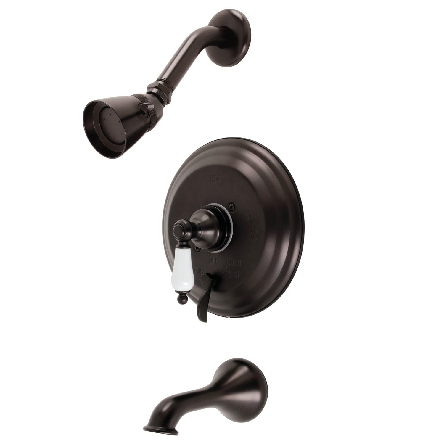 Heritage Thermostatic Pressure Balanced Tub and Shower Faucet with Porcelain Lever Handles - Oil Rubbed Bronze Finish for Bathroom & Shower Installation | Perfect for Modern & Traditional Home Decor