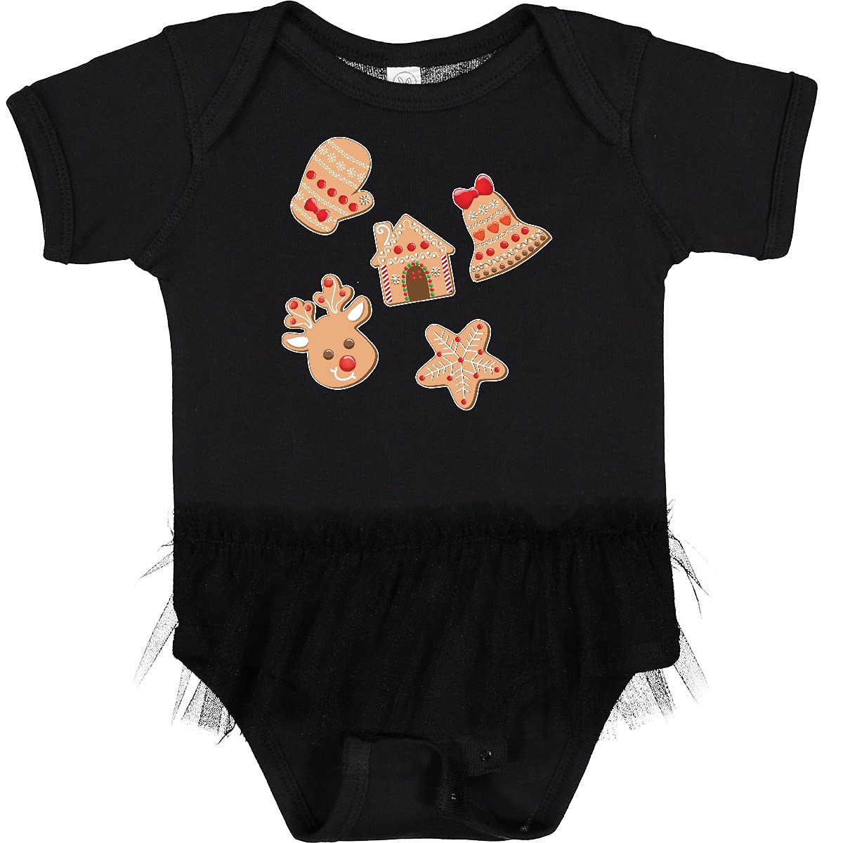 Inktastic Gingerbread Cookies Baby Tutu Bodysuit for Christmas Photos