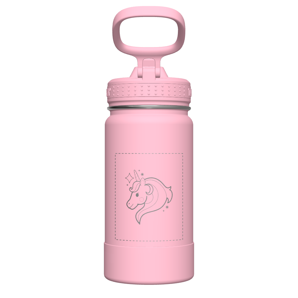 Customized Active Kids Water Bottle with Straw Lid - Leakproof & BPA-Free Sports Water Bottle for School, Outdoor Play, and Travel