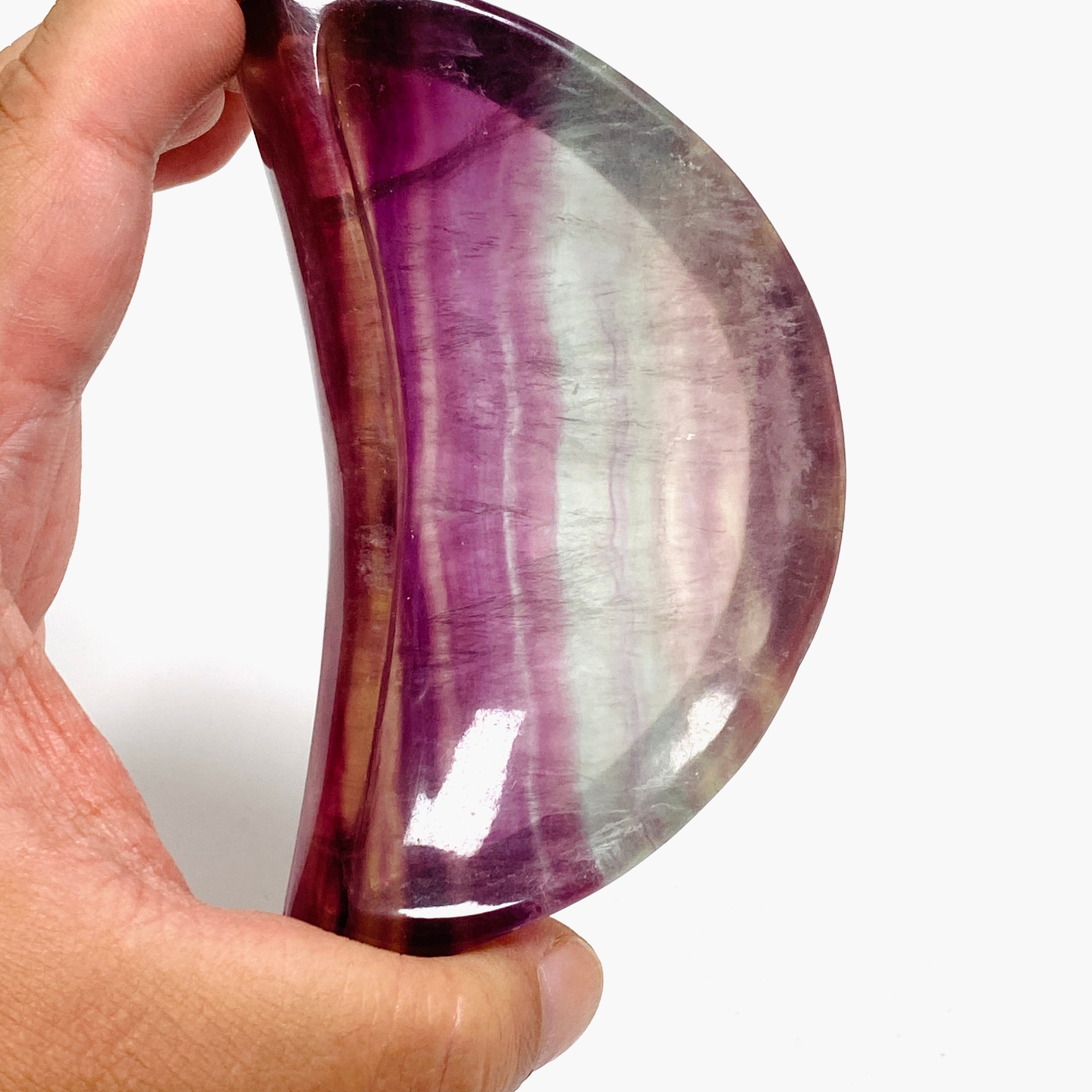 Fluorite Moon Bowl FMB 01 - Handmade Crystal Healing Bowl for Meditation, Yoga & Home Decor | Perfect for Spiritual Healing, Chakra Balancing & Positive Energy