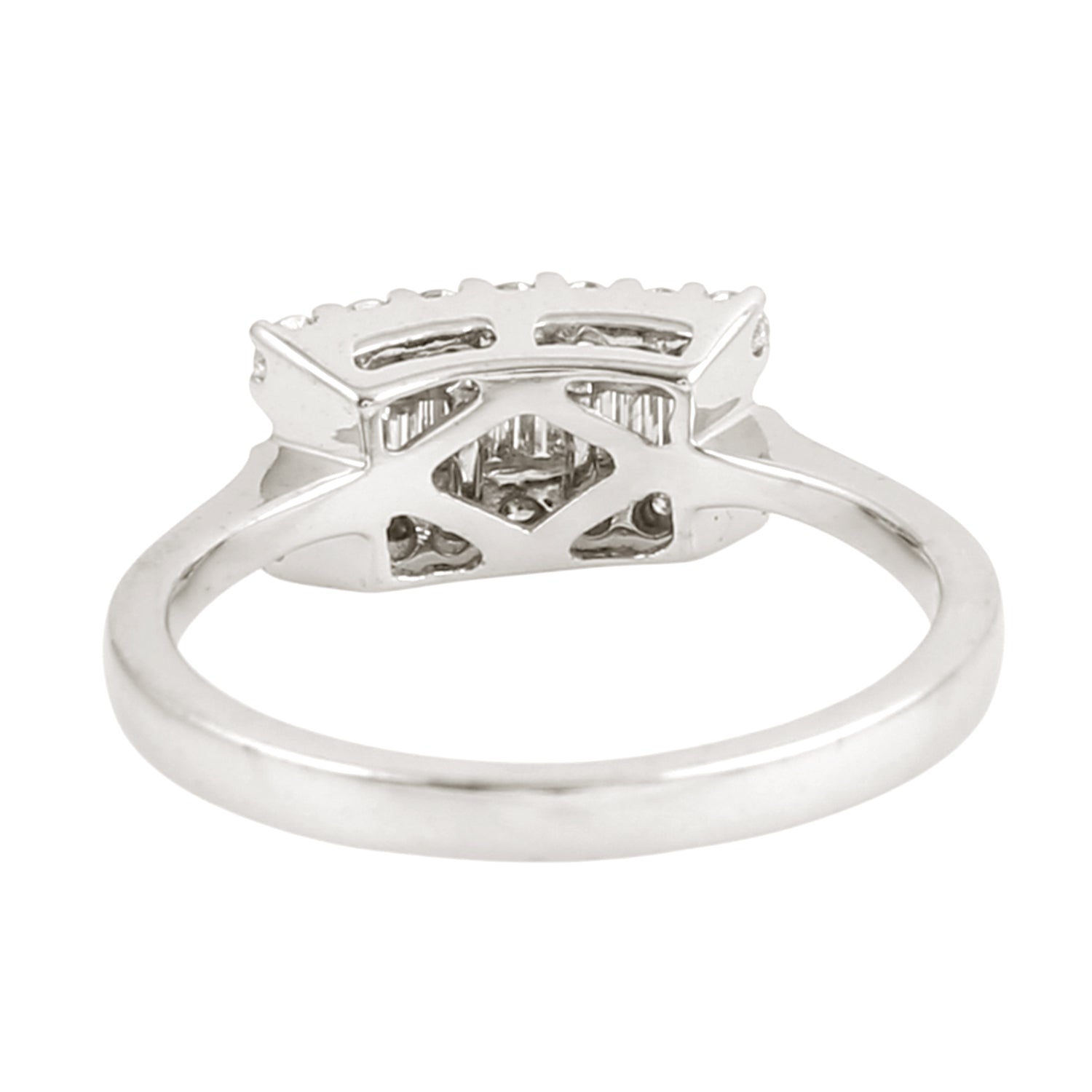 18K White Gold Channel Set Baguette Cut Natural Diamond Band Ring for Women – Perfect for Engagement, Wedding, Anniversary & Everyday Elegance