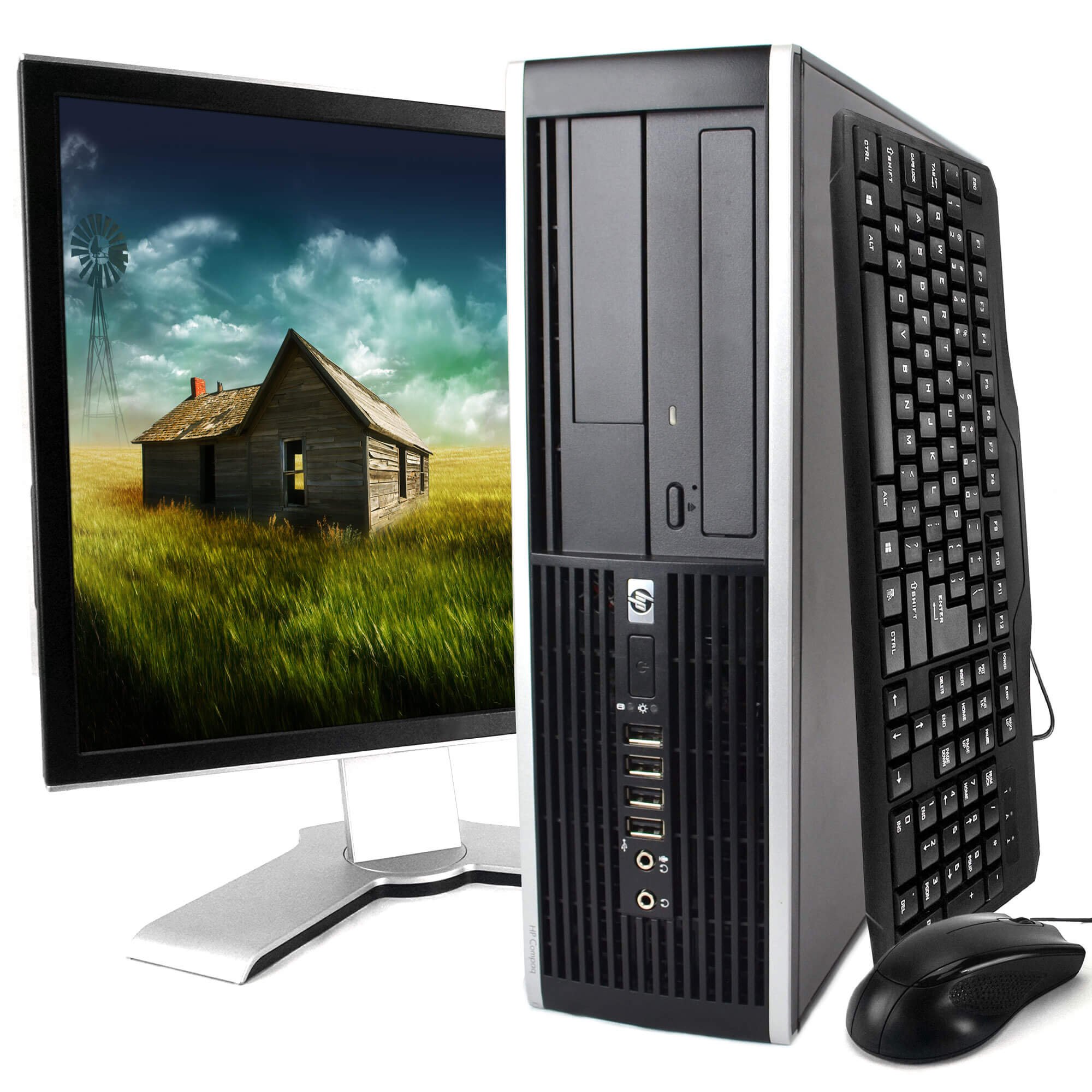 HP Elite Windows 10 Desktop Computer - Intel Core 2 Duo 3.0GHz, 8GB RAM, 160GB HDD, DVDRW, WiFi, 19