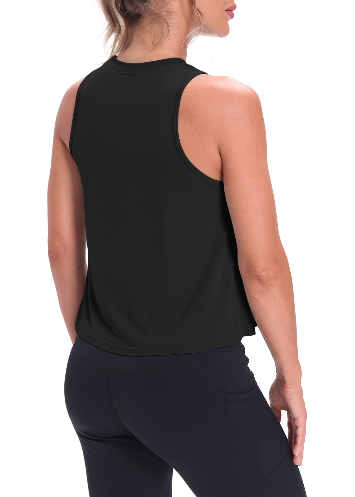 Women's Mippo Crop Tops - Breathable Workout Shirts & Flowy Athletic Tank Tops for Yoga, Running & Gym | Comfortable Summer Fitness Apparel