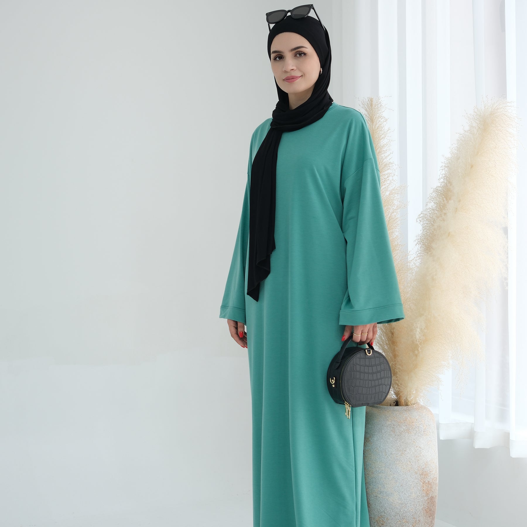 Ava Knit Maxi Dress for Women - Flowy Long Summer Dress in Aqua Green | Perfect for Beach Vacations, Date Nights & Casual Outings