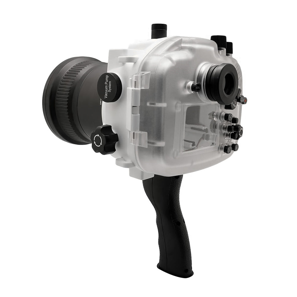 Sony A7 II NG V.2 Series 40M/130FT Underwater Camera Housing with Pistol Grip - Waterproof Case for Scuba Diving & Marine Photography (Long Port, White)