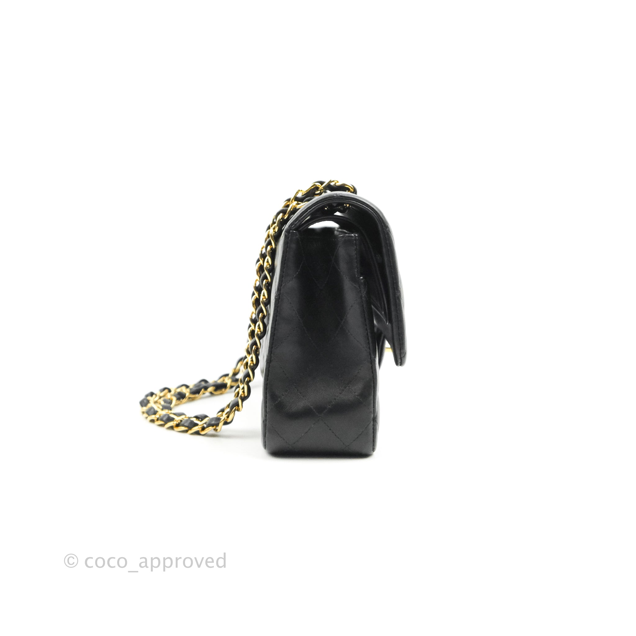 Chanel Classic M/L Medium Double Flap Bag - Black Lambskin Leather with Gold Hardware | Luxury Handbag for Women, Perfect for Evening Events & Special Occasions
