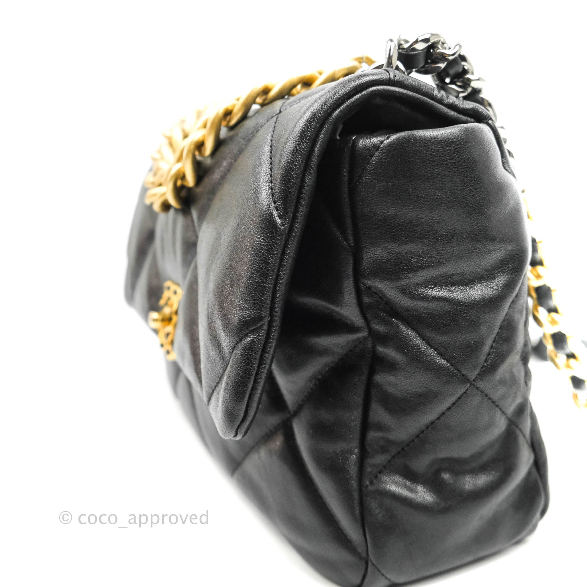 Chanel 19 Medium Flap Bag in Black Goatskin Leather with Mixed Hardware - Luxury Handbag for Women, Perfect for Work, Evening Events & Everyday Use