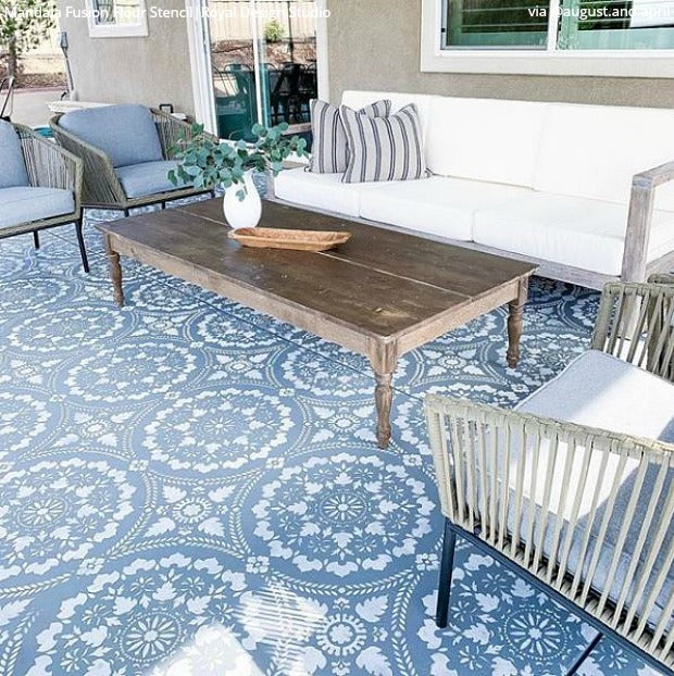 Mandala Fusion Tile Stencil - Reusable DIY Painting Template for Wall, Floor & Furniture Decoration - Perfect for Home, Yoga Studios & Meditation Spaces