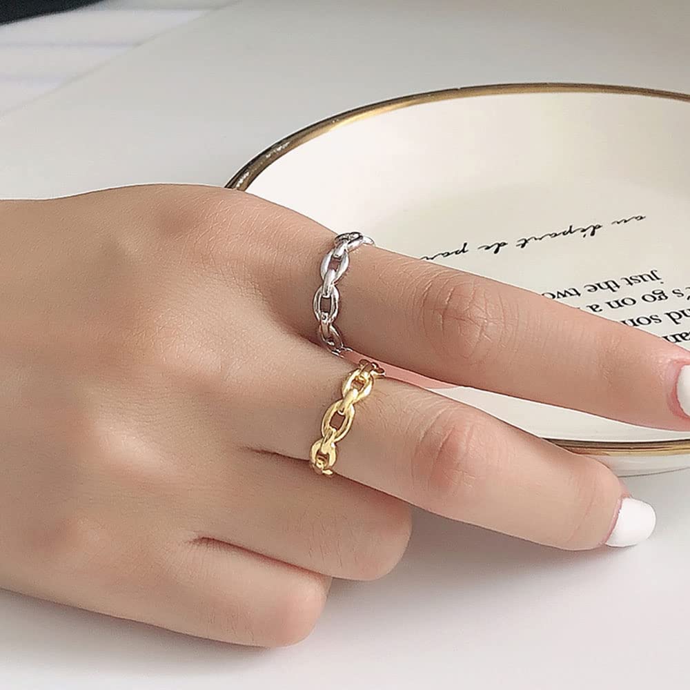 Honsny 11PCS Adjustable Stackable Rings for Women - Silver & Gold Knuckle Rings Set, Trendy Joint Finger Rings Pack for Teens & Women | Perfect for Daily Wear, Parties, Gifts & Fashion Accessories