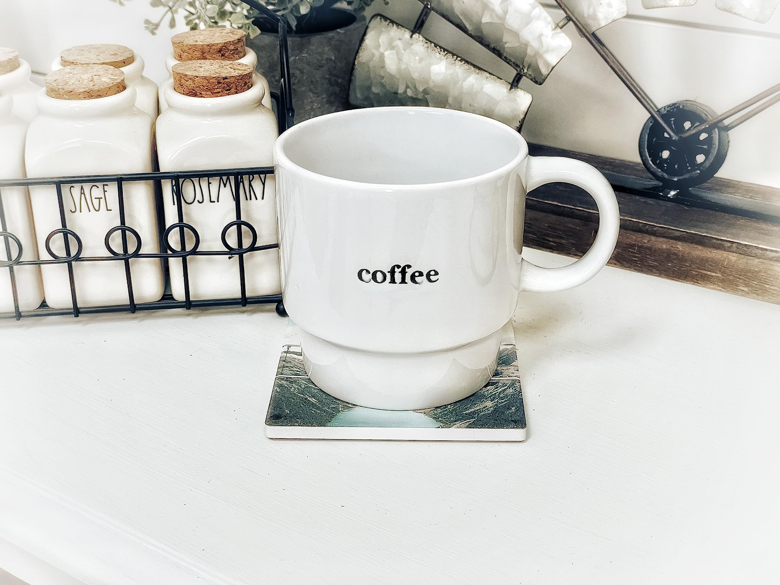Custom Photo Coasters Set of 2 - Absorbent Ceramic Drink Coasters for Coffee & Wine - Personalized Housewarming, Wedding, Birthday Gift Idea - Perfect for Home Decor, Party Favors & Anniversary Presents