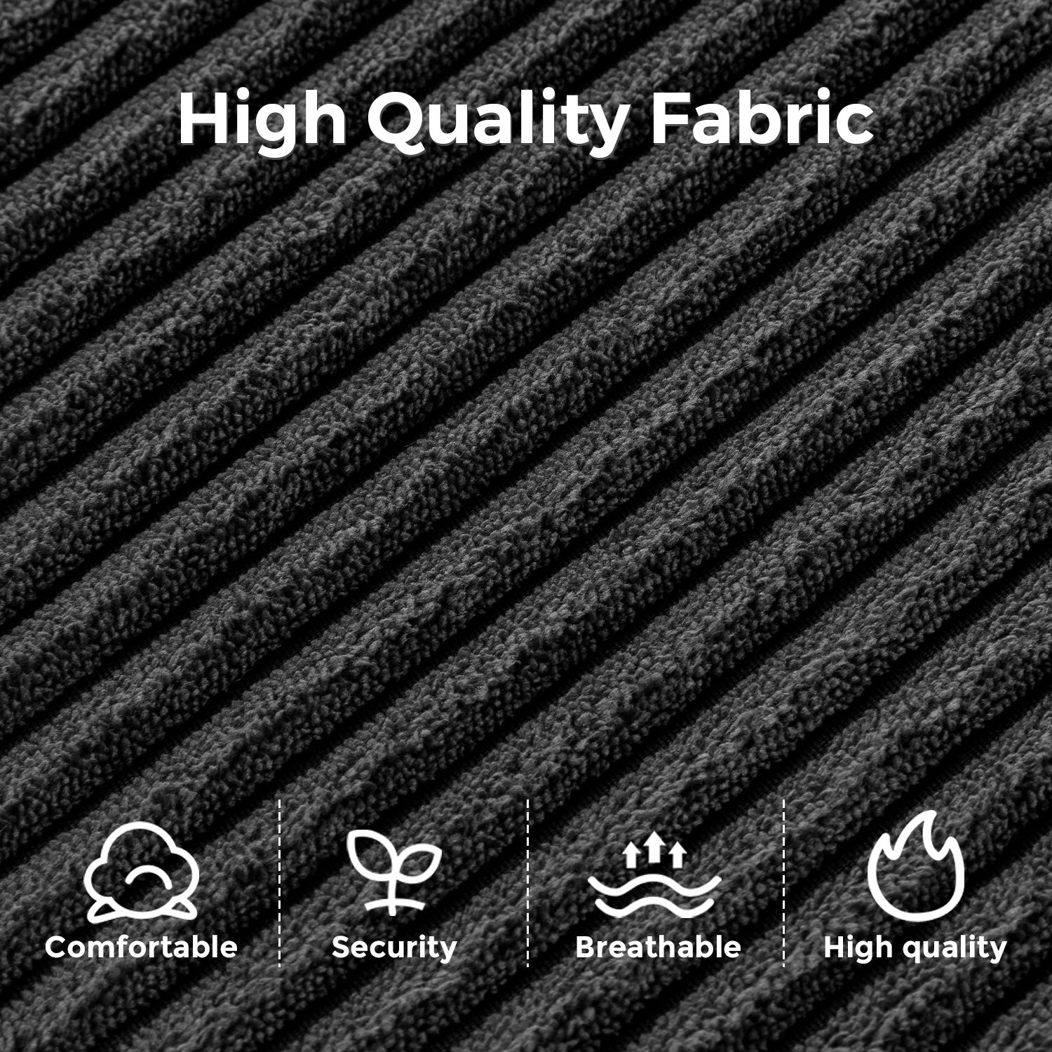 MAXYOYO Corduroy Folding Sofa Bed - Convertible Sleeper Chair with Pillow & Back Support | Foldable Mattress for Small Spaces | Perfect for Guest Room, Studio Apartment & Office Lounges (Black)