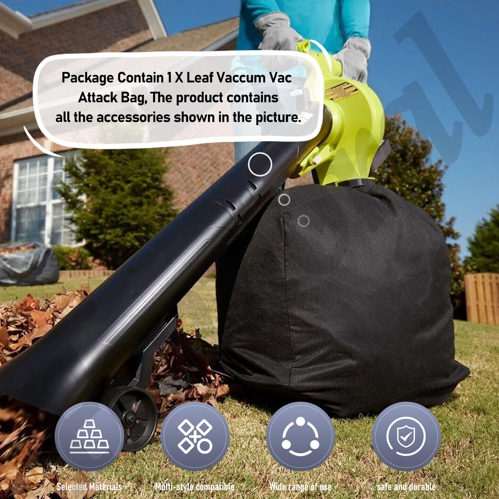 RYOBI 40V Cordless Leaf Vacuum Vac Attack Bag 205110001 - Compatible with RY40405 & RY40405VNM Models | Perfect for Yard Cleanup, Leaf Collection & Outdoor Maintenance